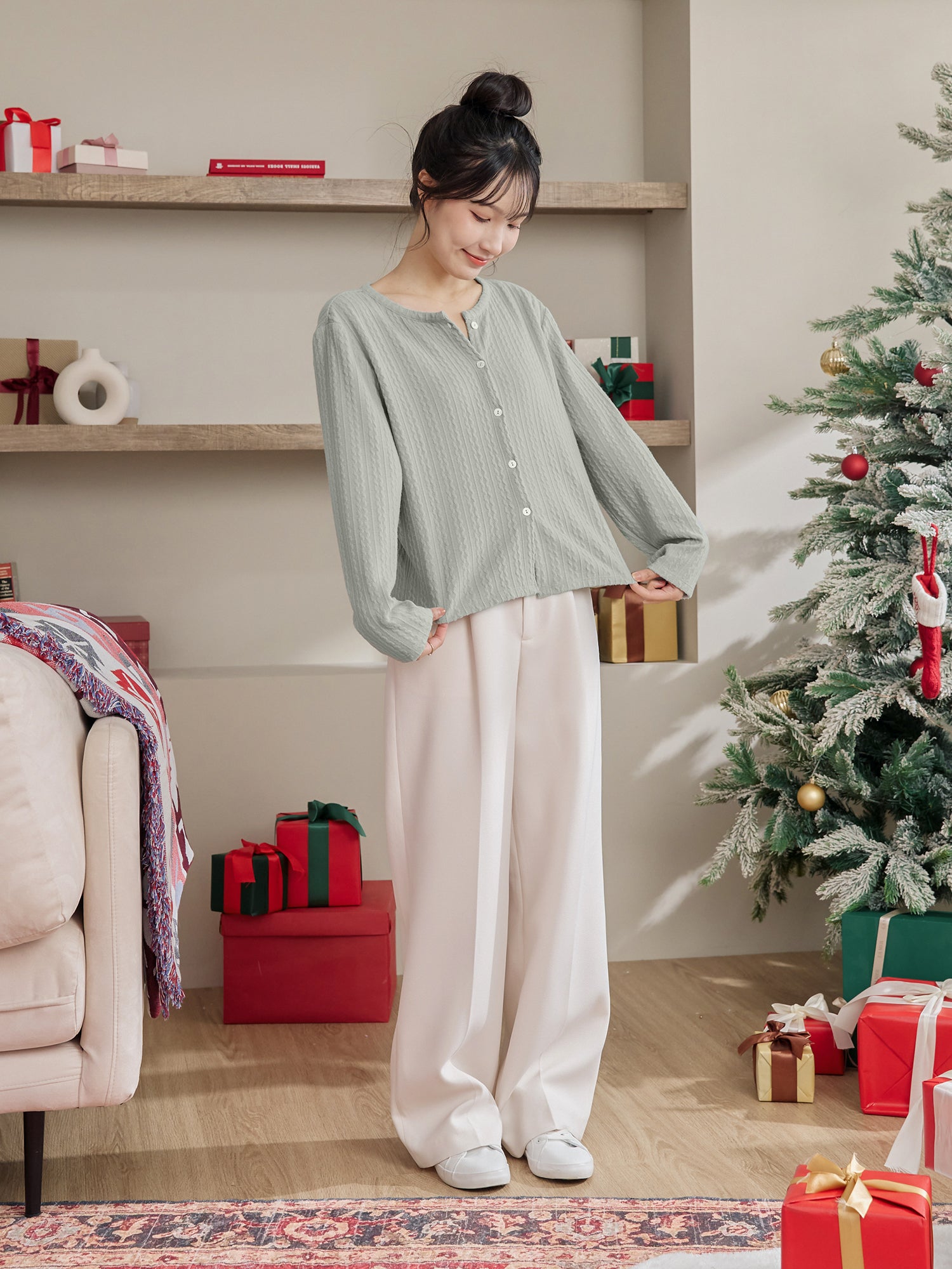 Furry Cable Cardigan