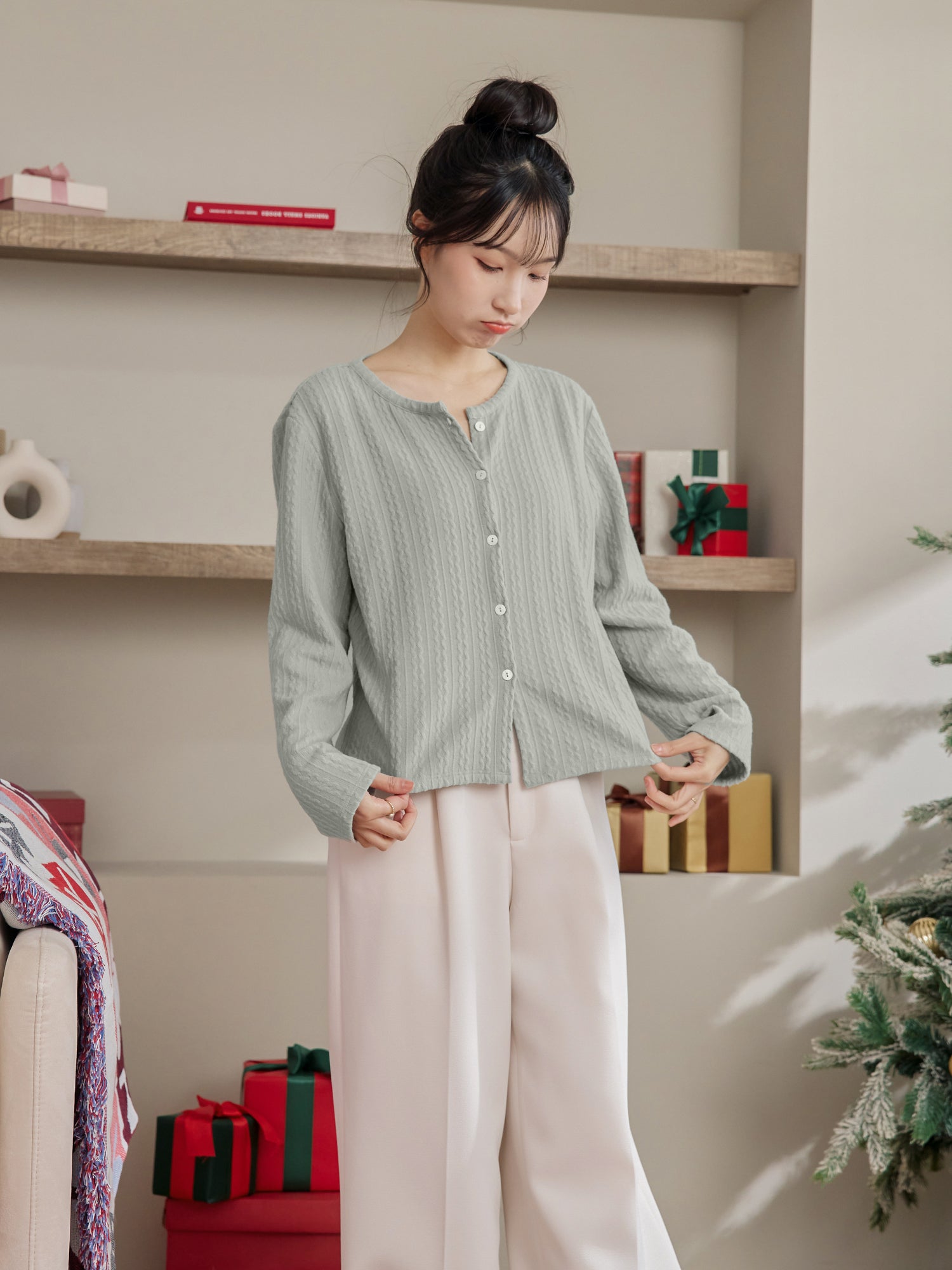 Furry Cable Cardigan