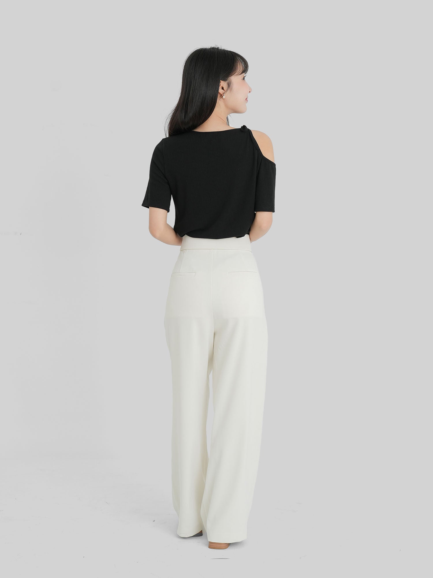Cold Shoulder Tie Neck Top (3 Colours)