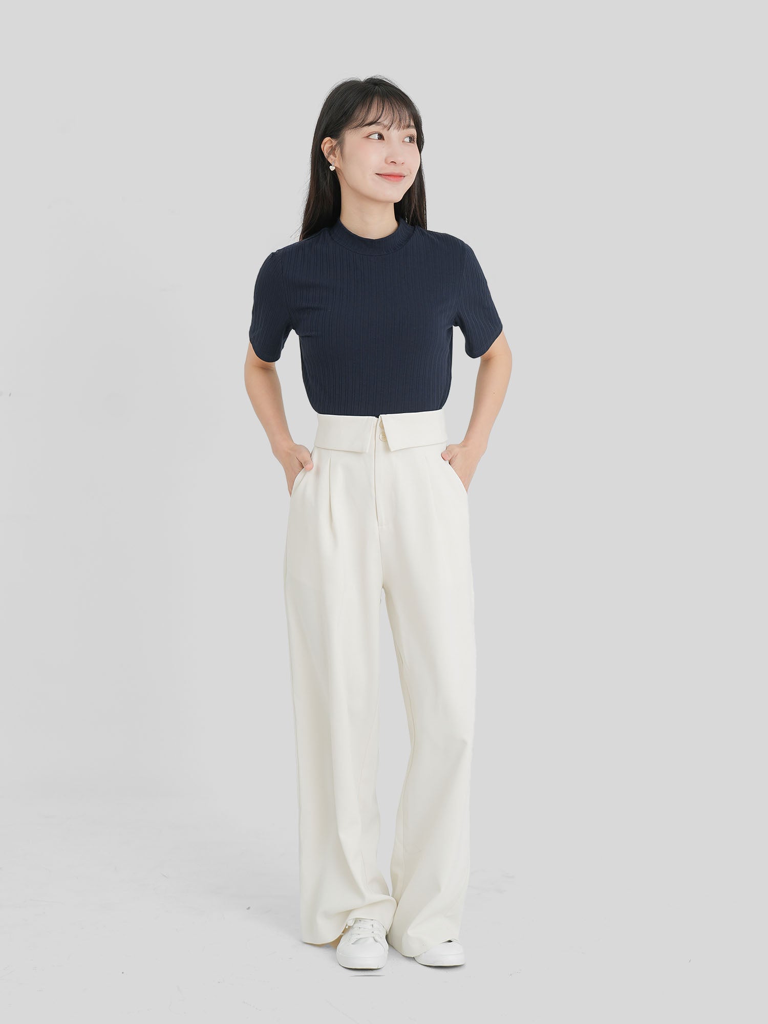 High Neck Short Sleeve Top