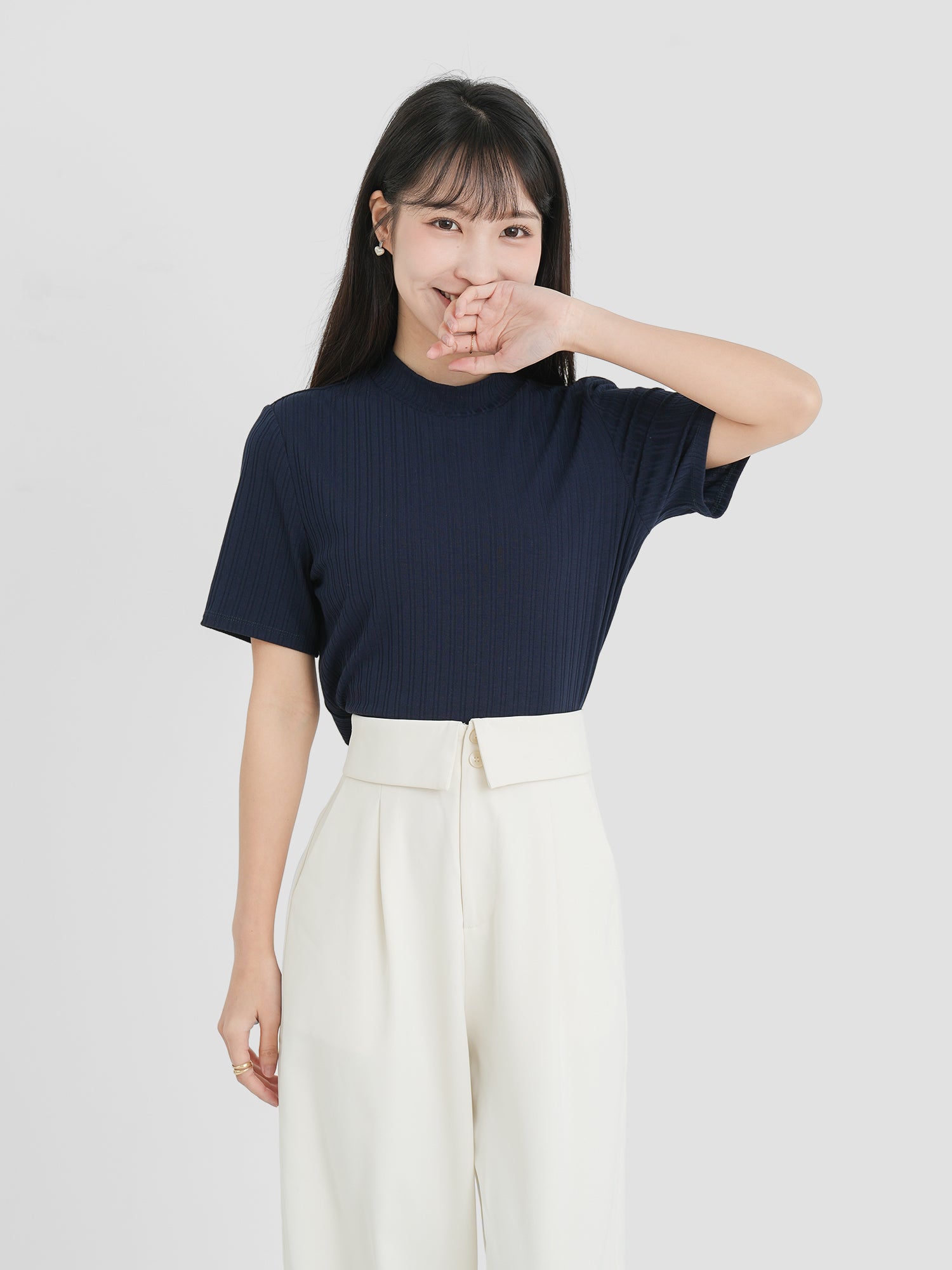 High Neck Short Sleeve Top