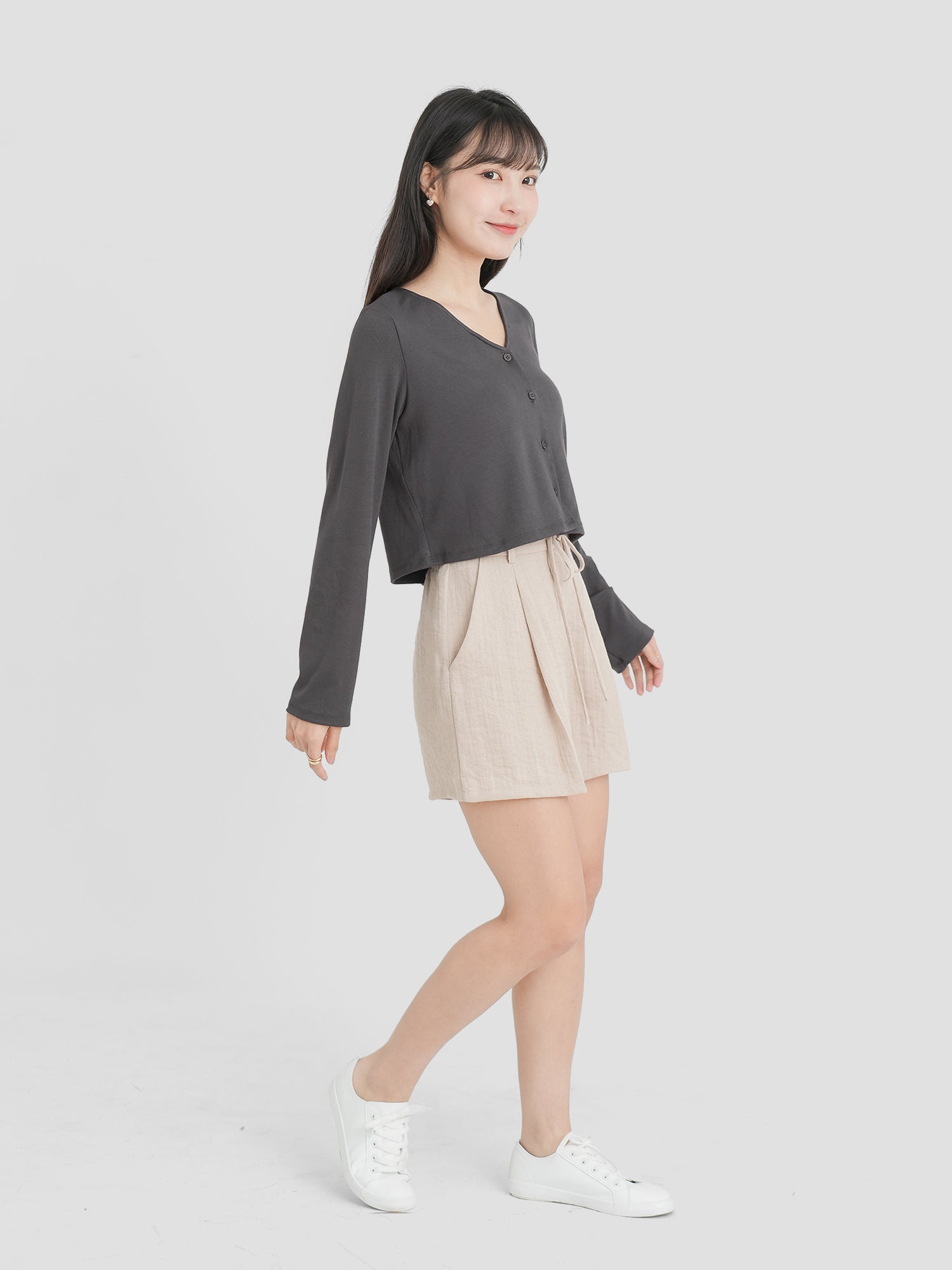 Cotton Linen Tie-Waist Shorts (3 Colours)