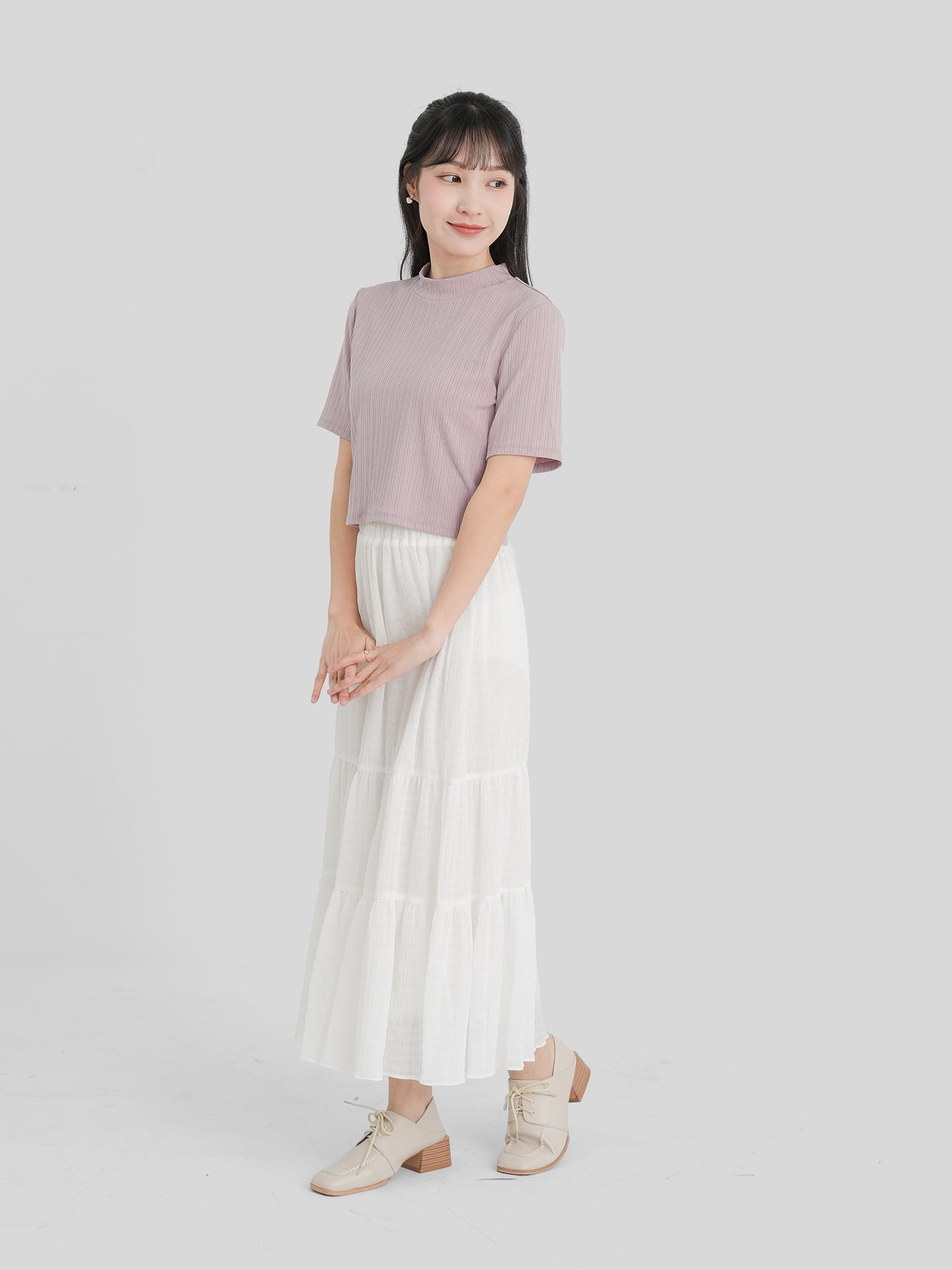 High Neck Short Sleeve Top