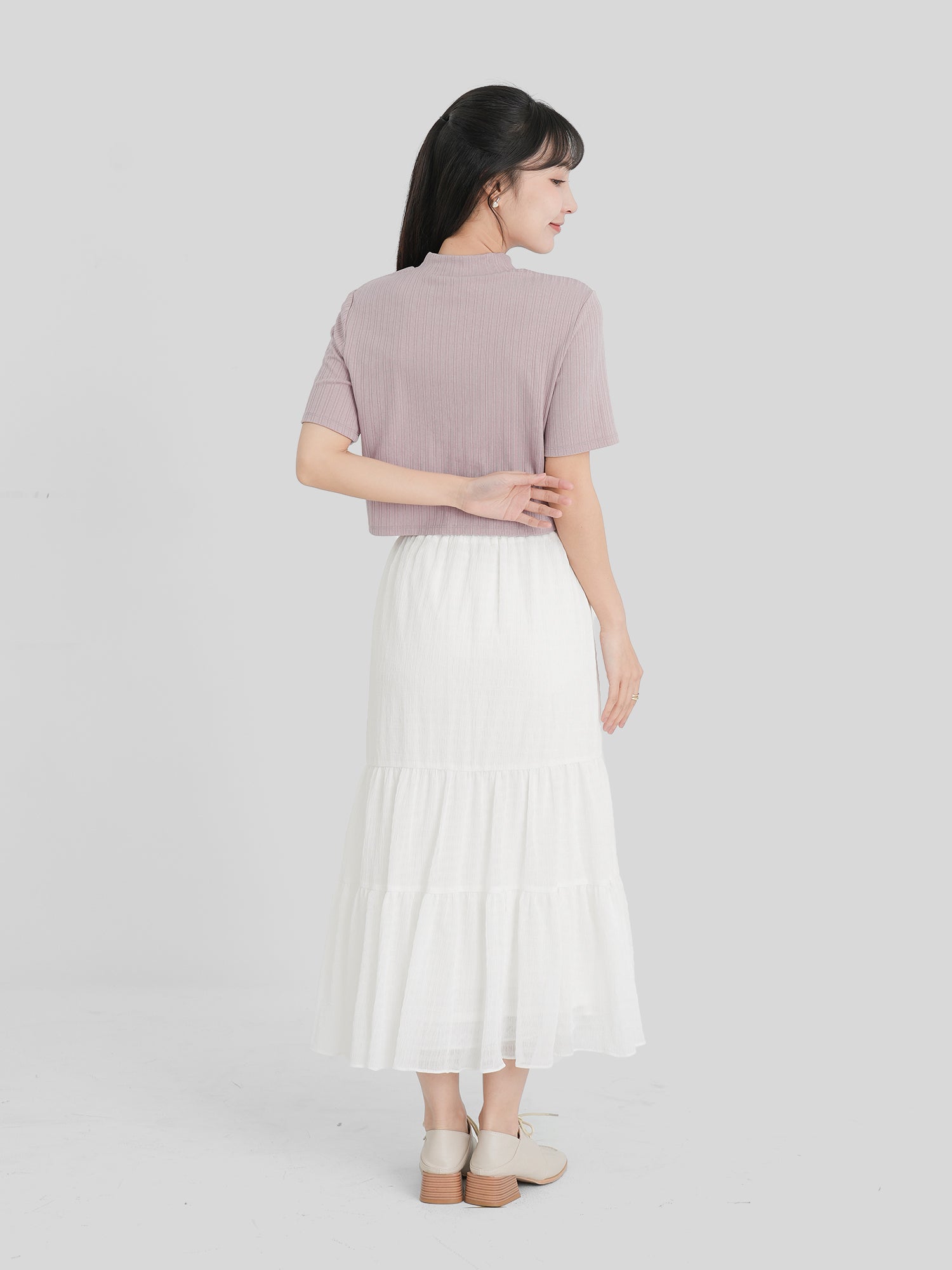 High Neck Short Sleeve Top