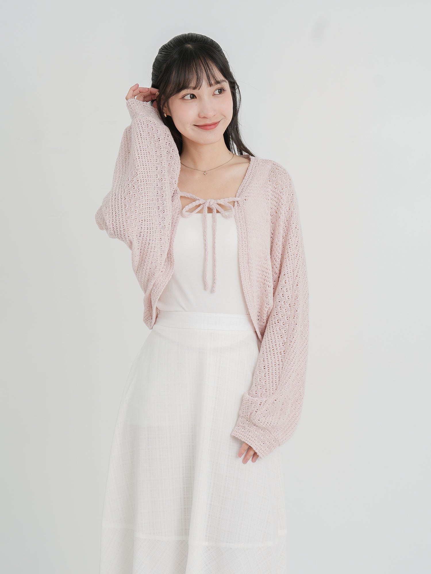 Ysabel Tie Front Crochet Outer (3 Colours)