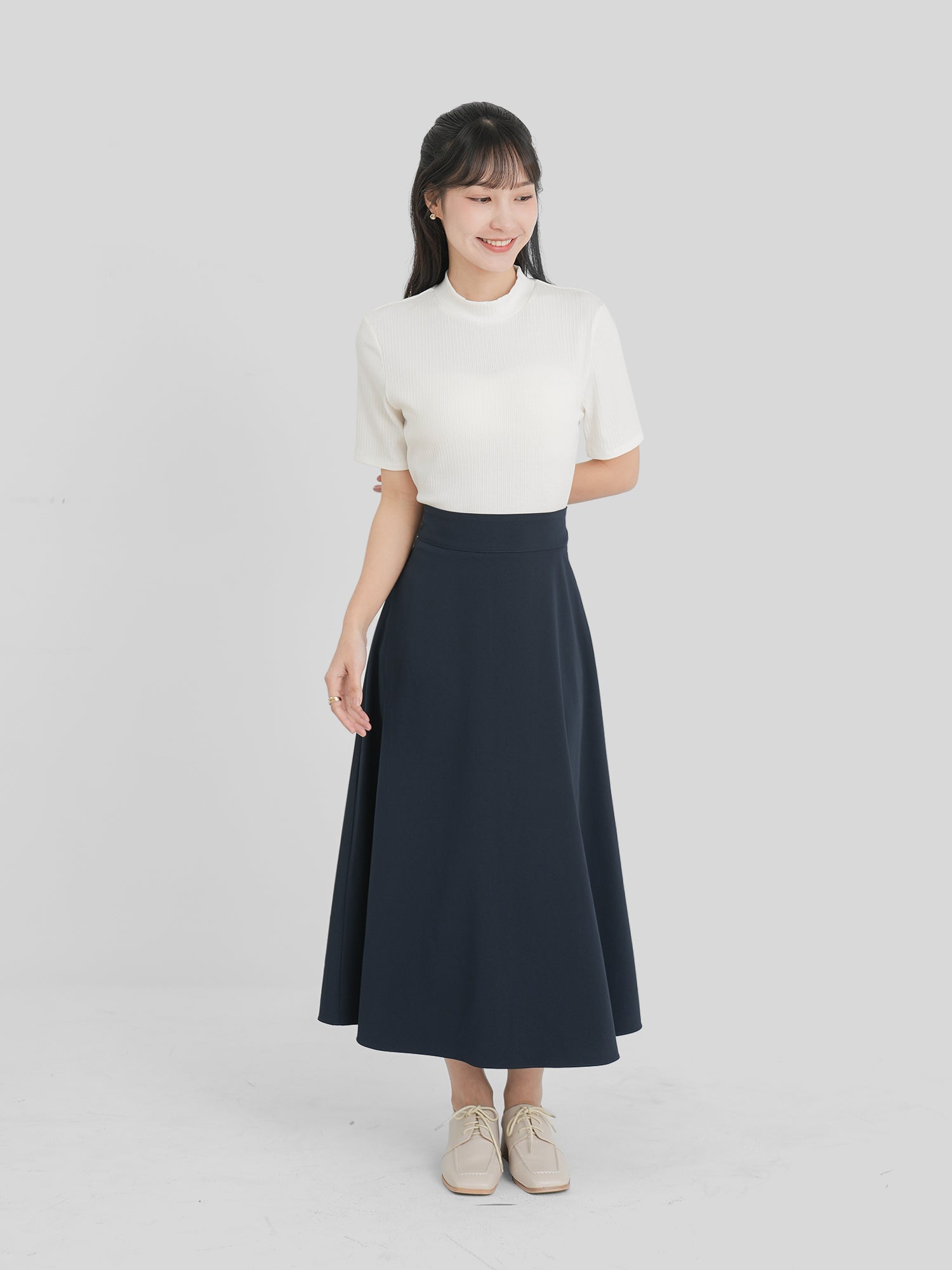High Neck Short Sleeve Top