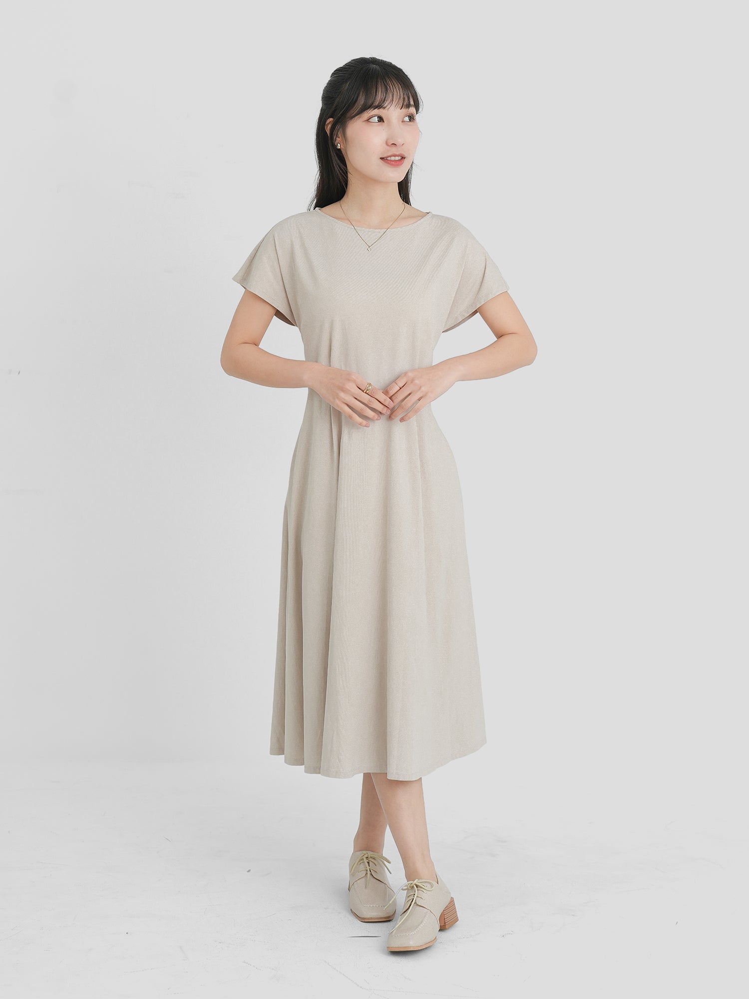 Comfy Dart Pleat Dress (3 Colours)