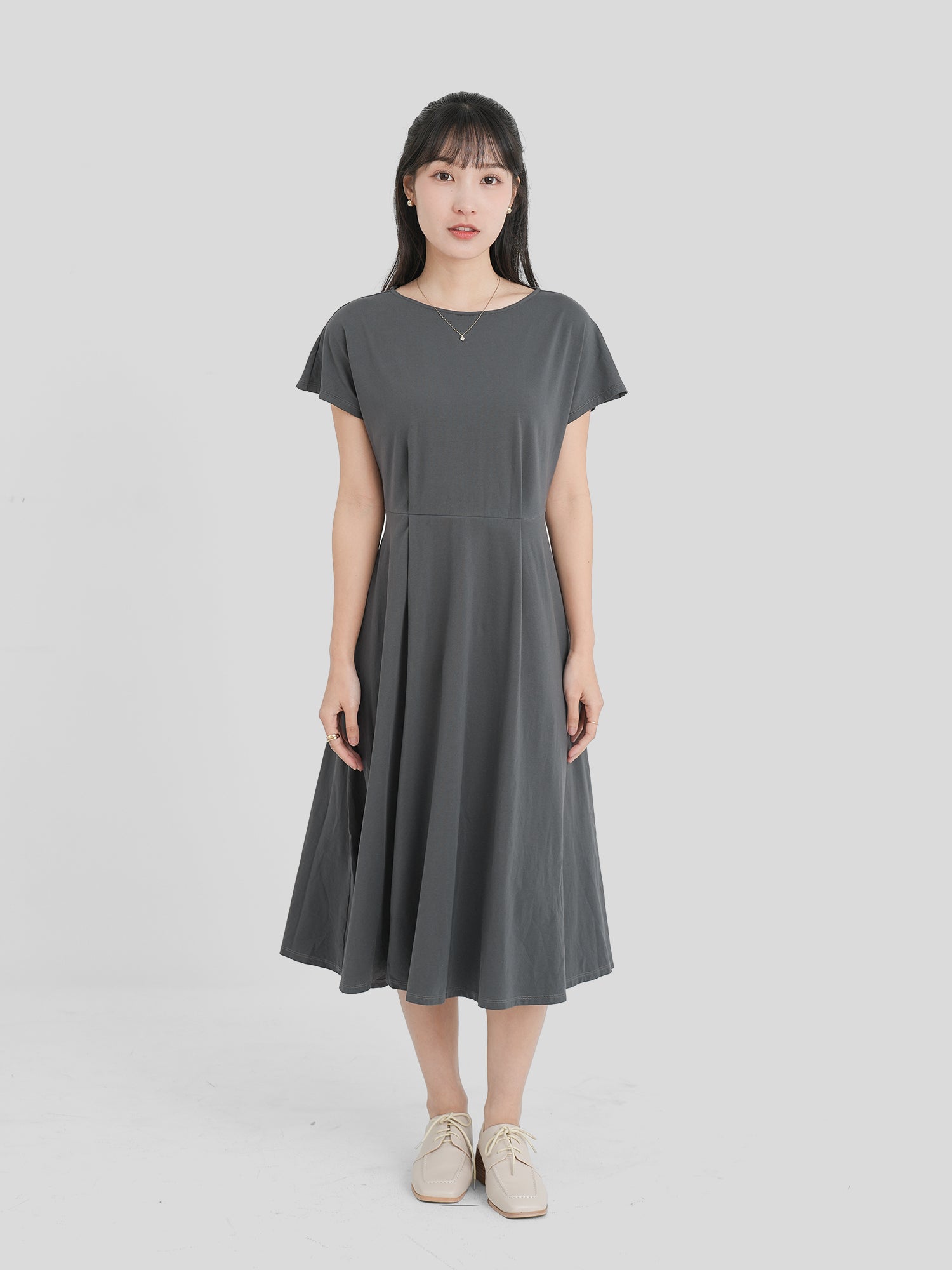 Comfy Dart Pleat Dress (3 Colours)