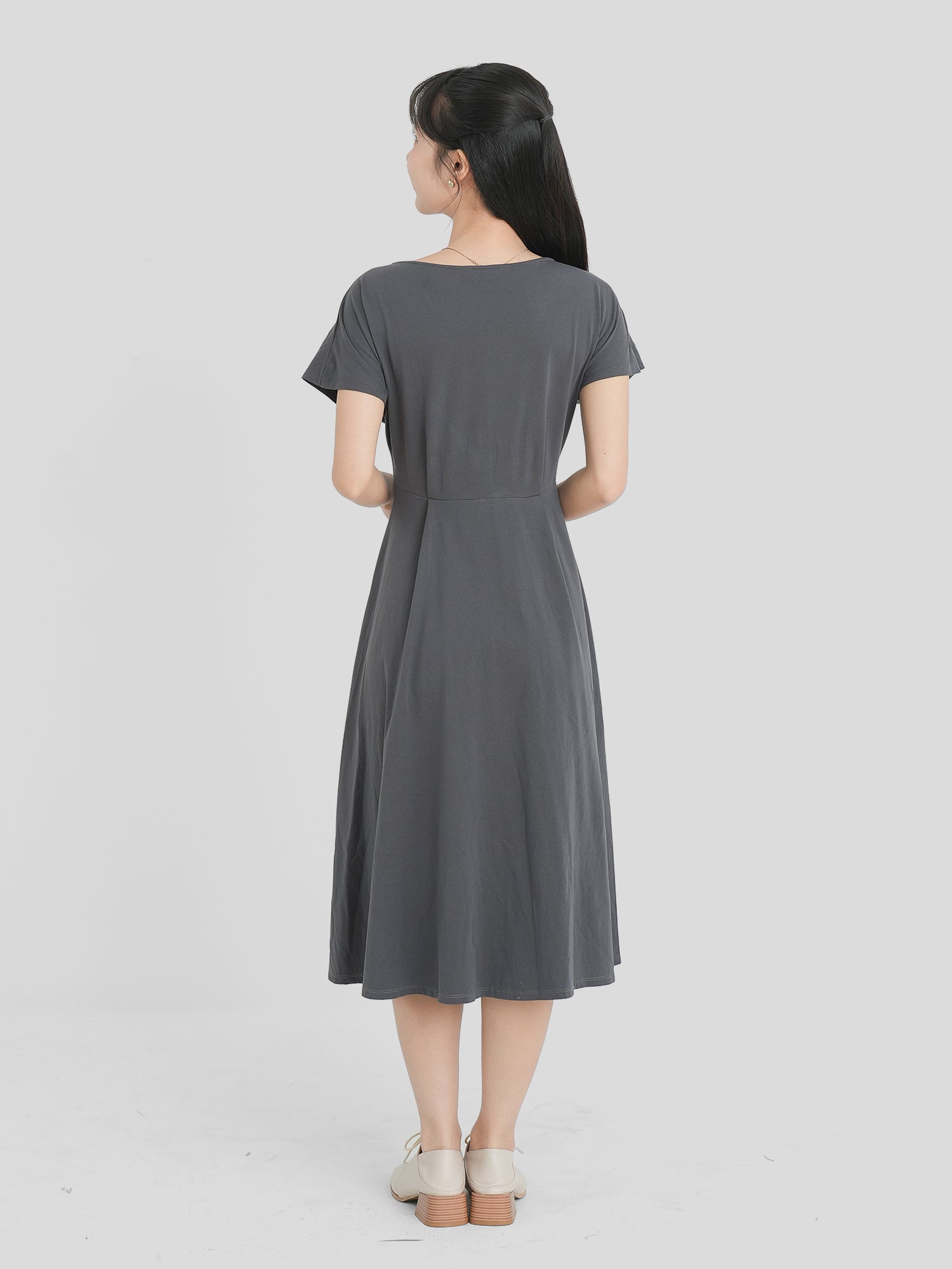 Comfy Dart Pleat Dress (3 Colours)