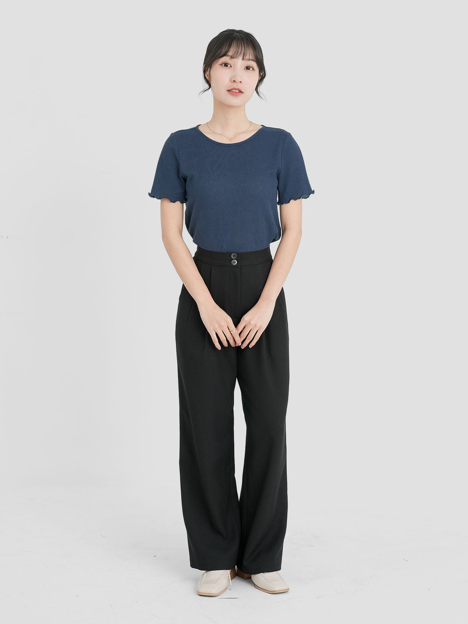 Waffle Lettuce Hem Tee