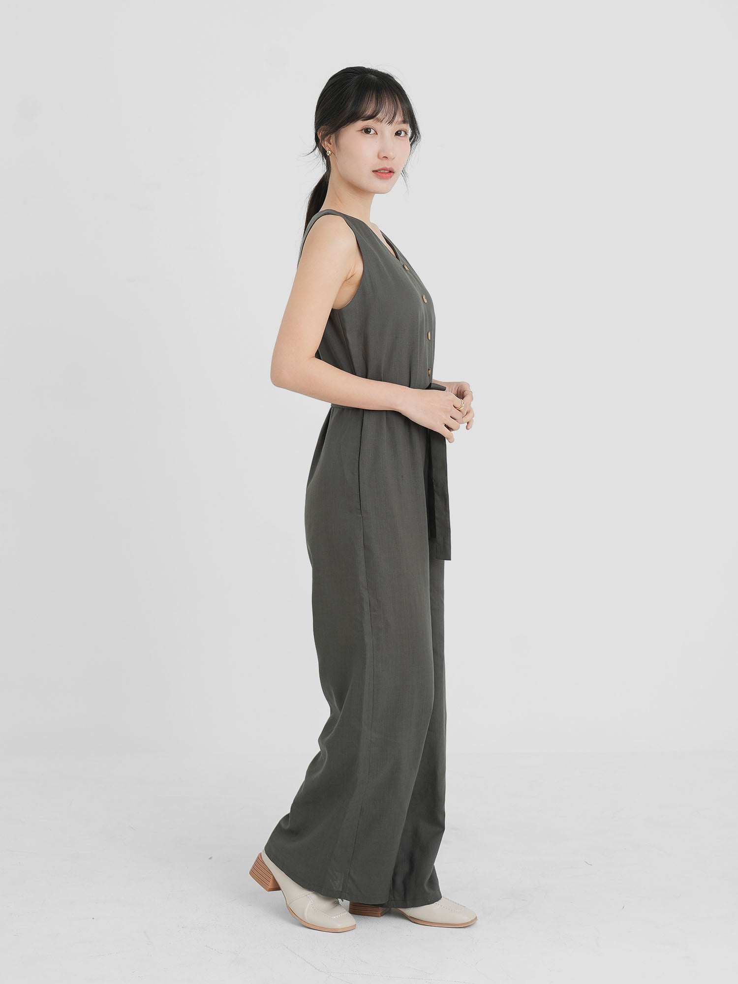Self Tie Waist Jumpsuit