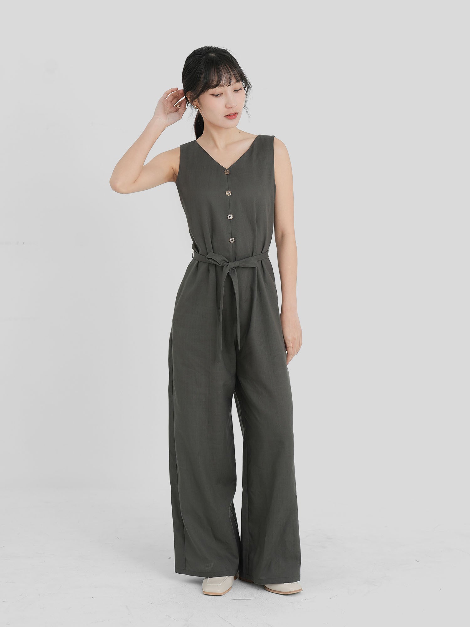 Self Tie Waist Jumpsuit
