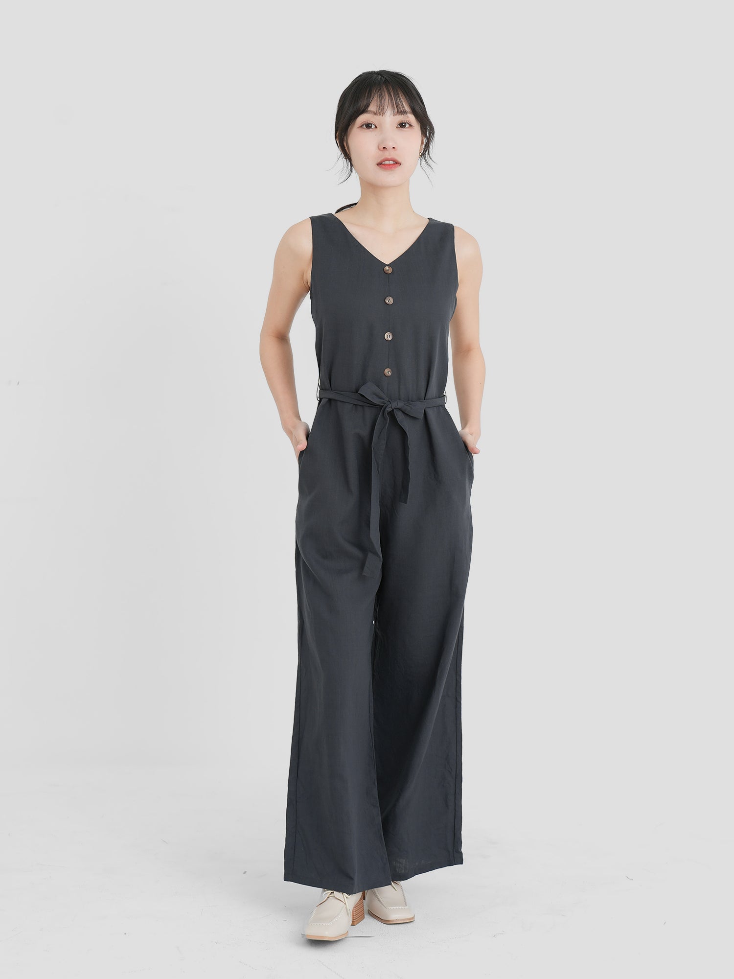 Self Tie Waist Jumpsuit