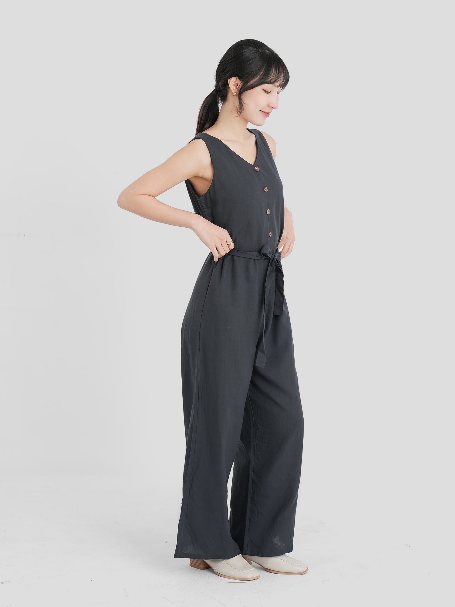 Self Tie Waist Jumpsuit
