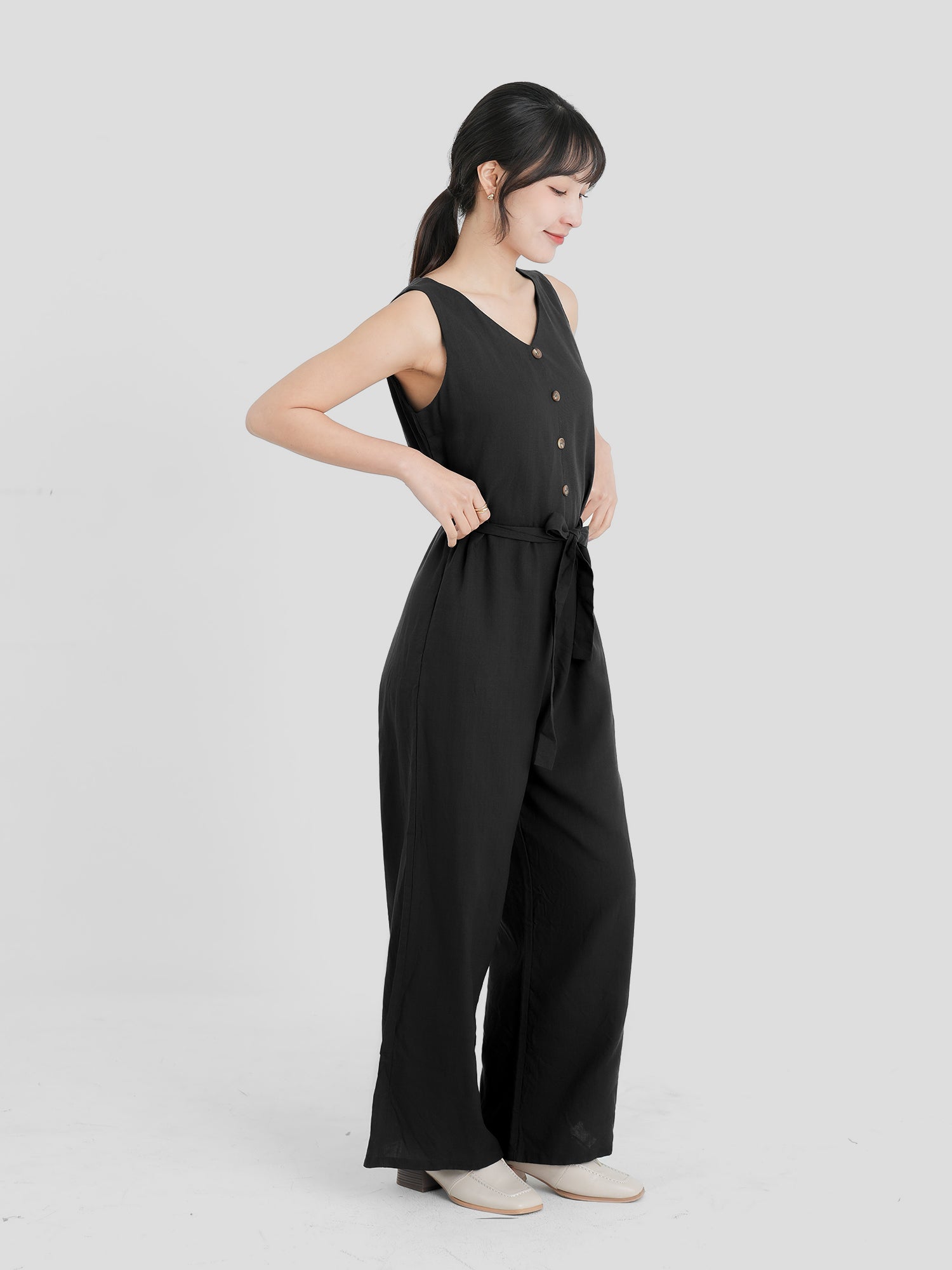 Self Tie Waist Jumpsuit