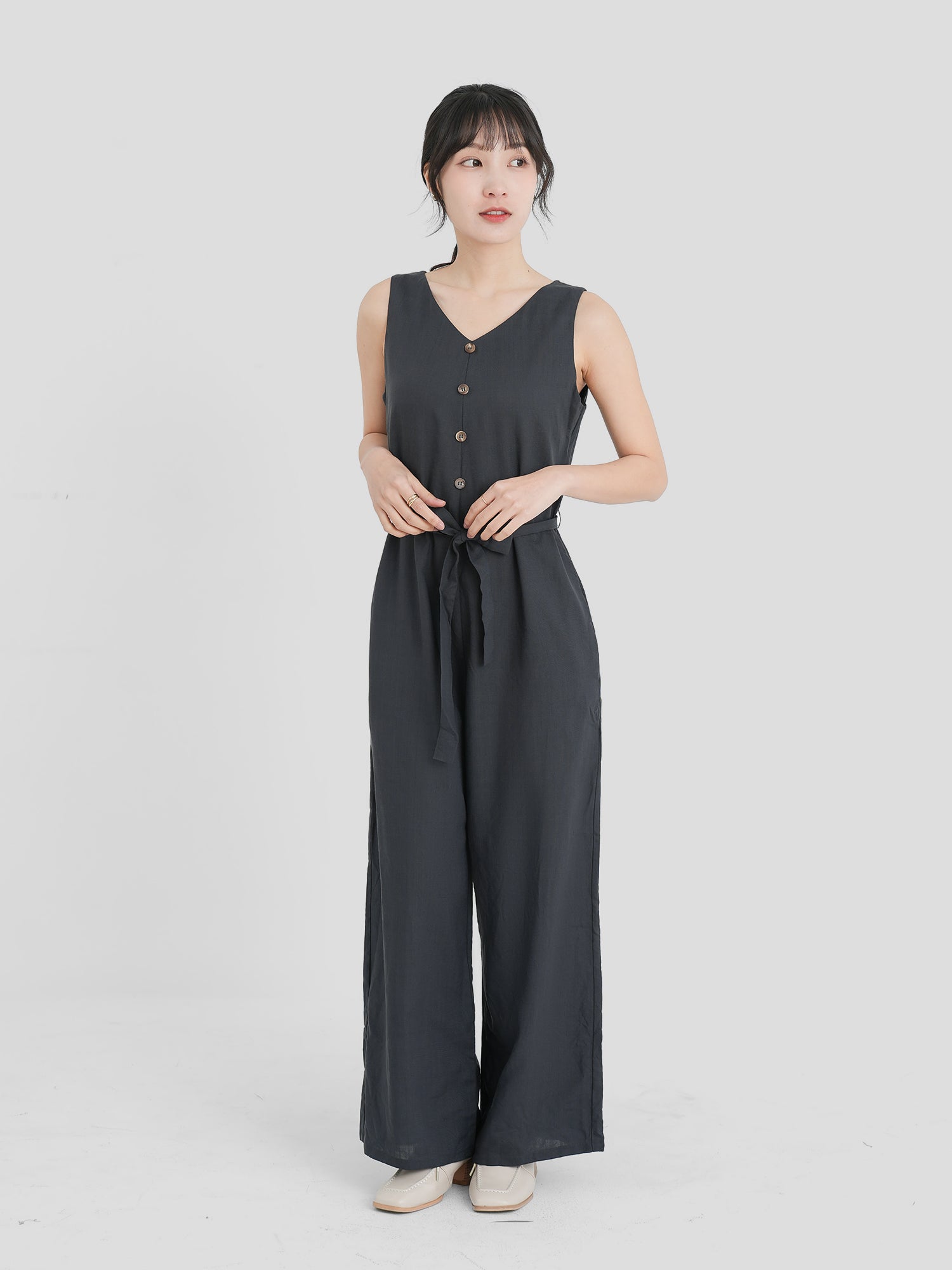 Self Tie Waist Jumpsuit