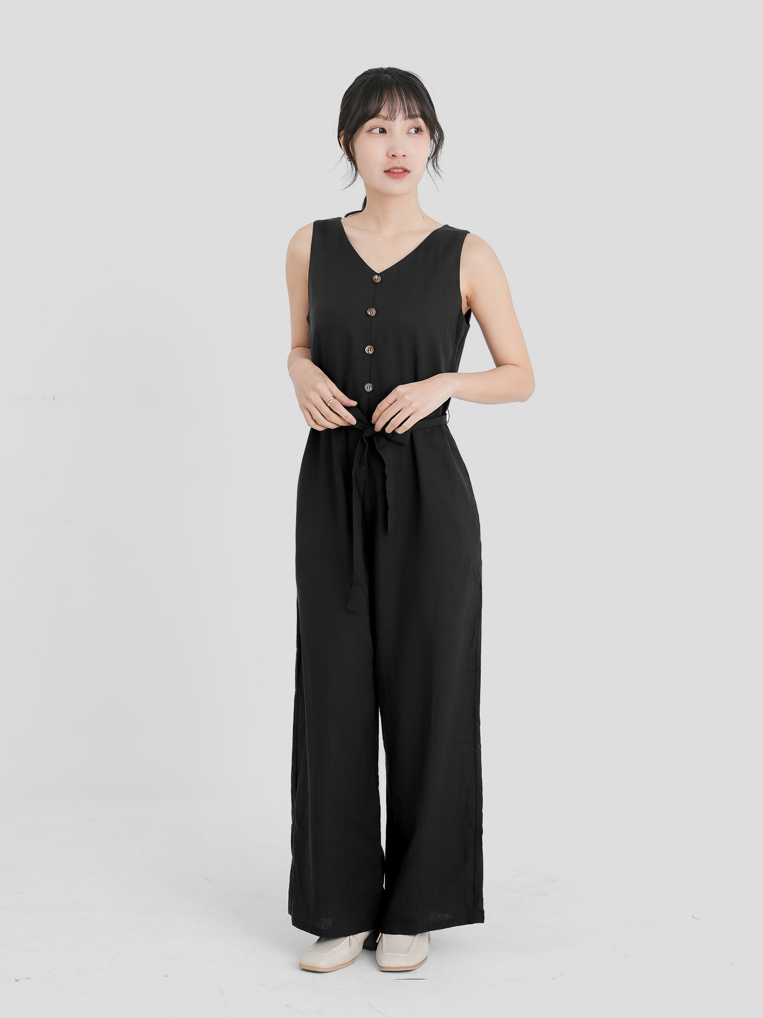 Self Tie Waist Jumpsuit