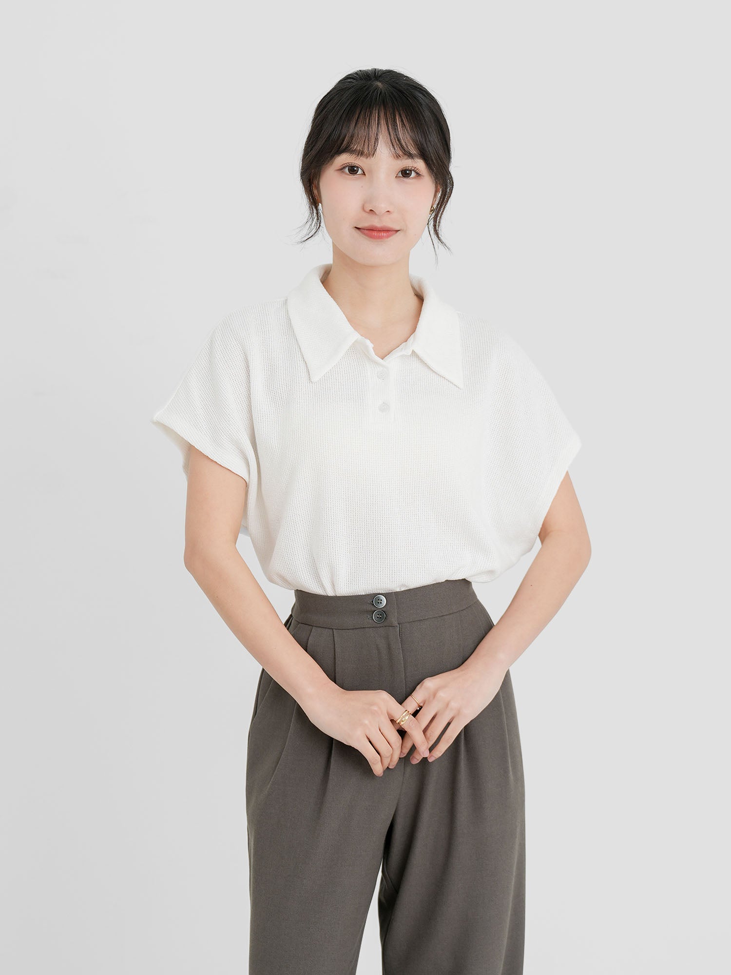 Flair Collared Knit Top