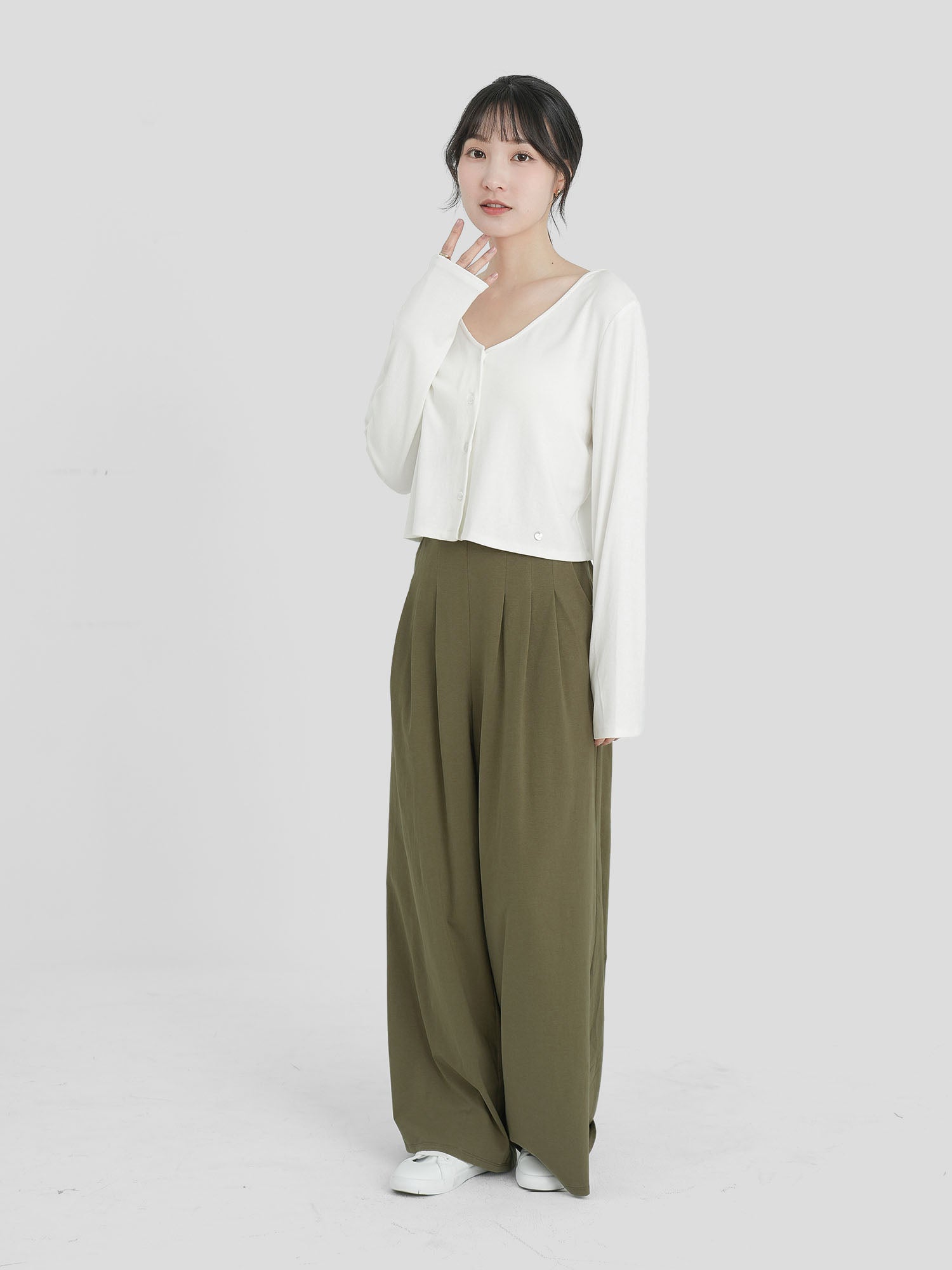 Cotton Pleated Wide Leg Pants (3 Colours)