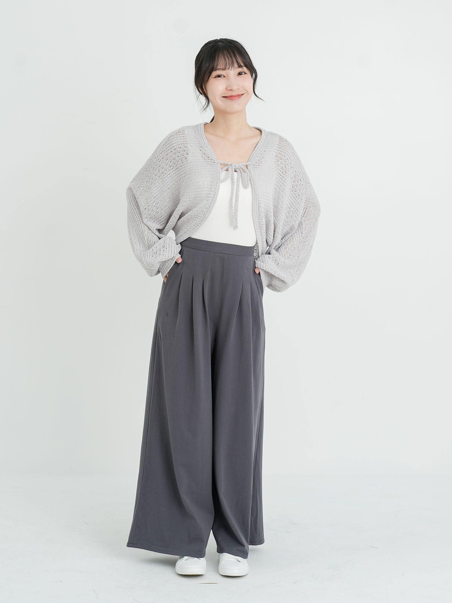 Ysabel Tie Front Crochet Outer (3 Colours)