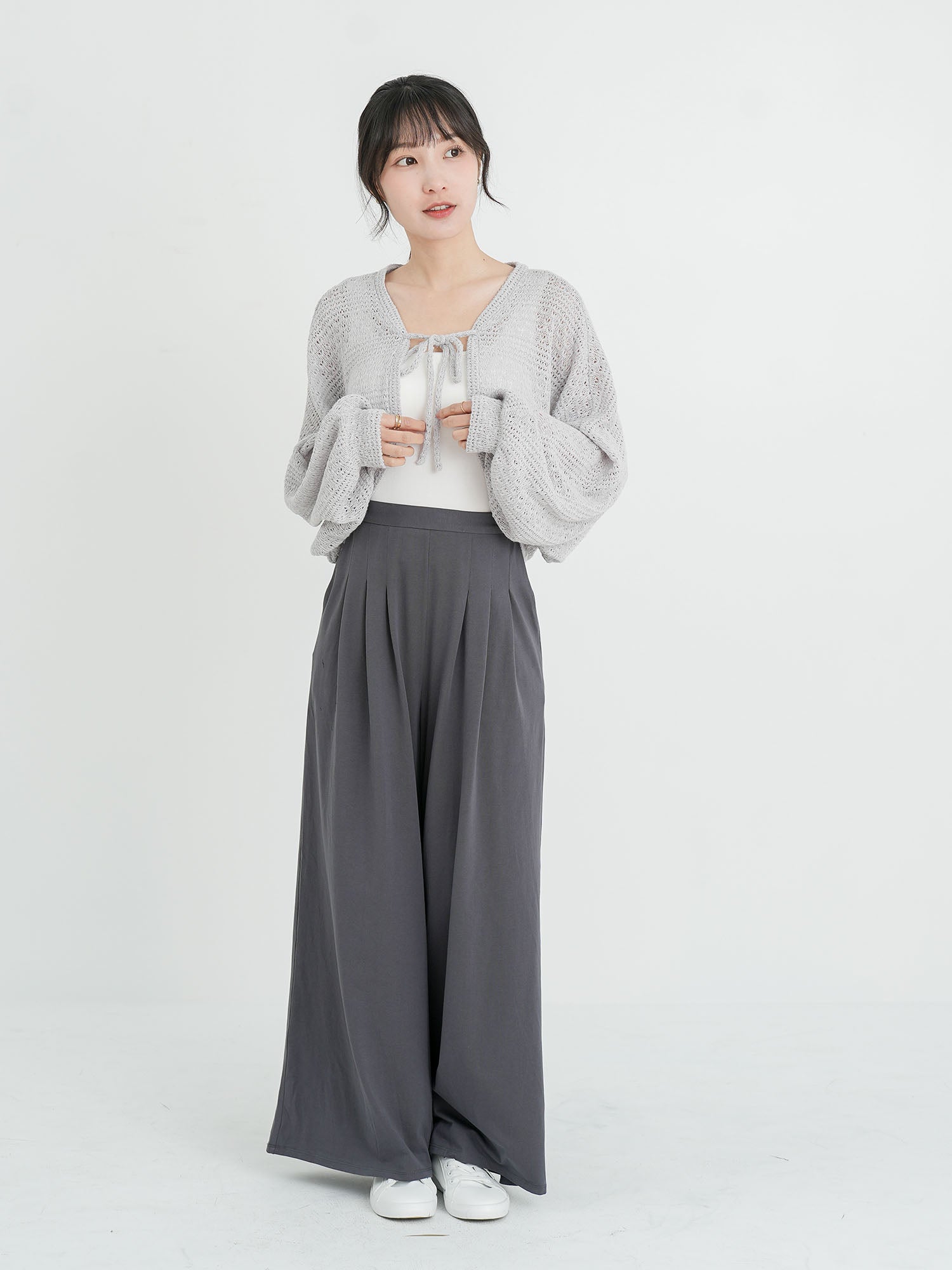 Ysabel Tie Front Crochet Outer (3 Colours)