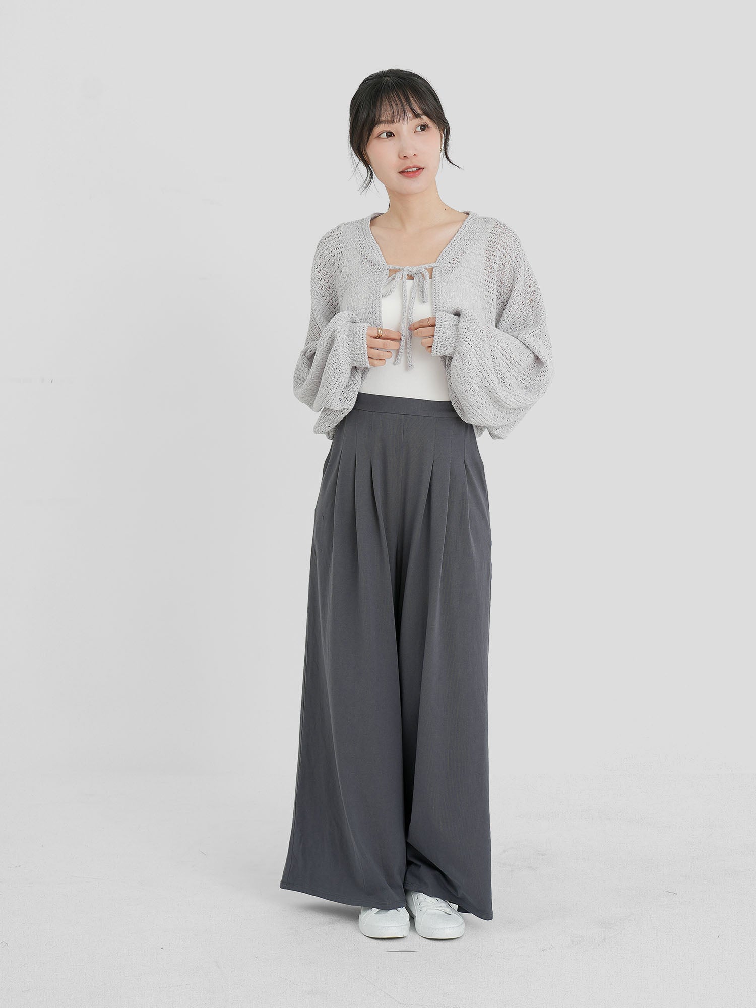 Cotton Pleated Wide Leg Pants (3 Colours)