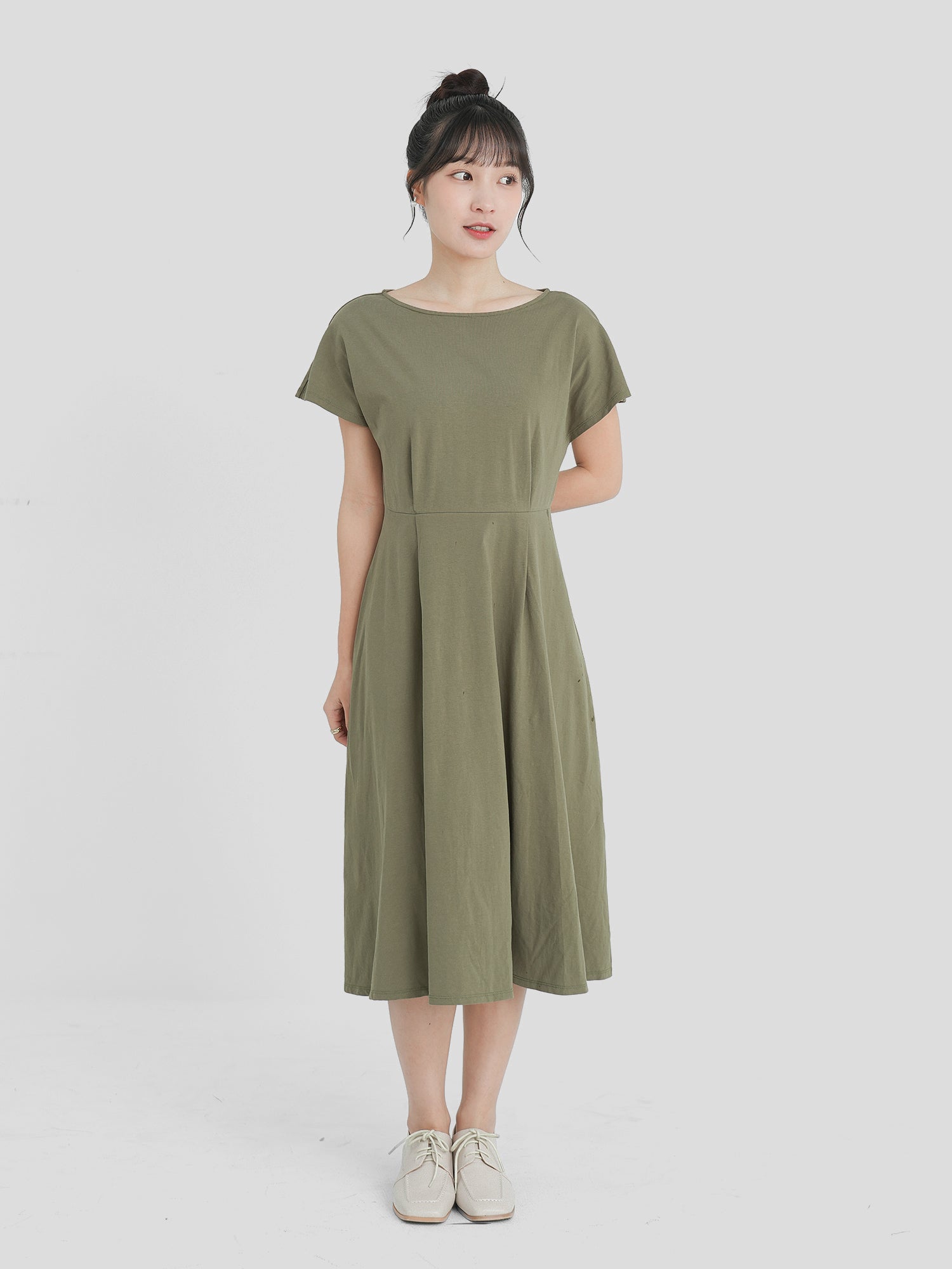 Comfy Dart Pleat Dress (3 Colours)