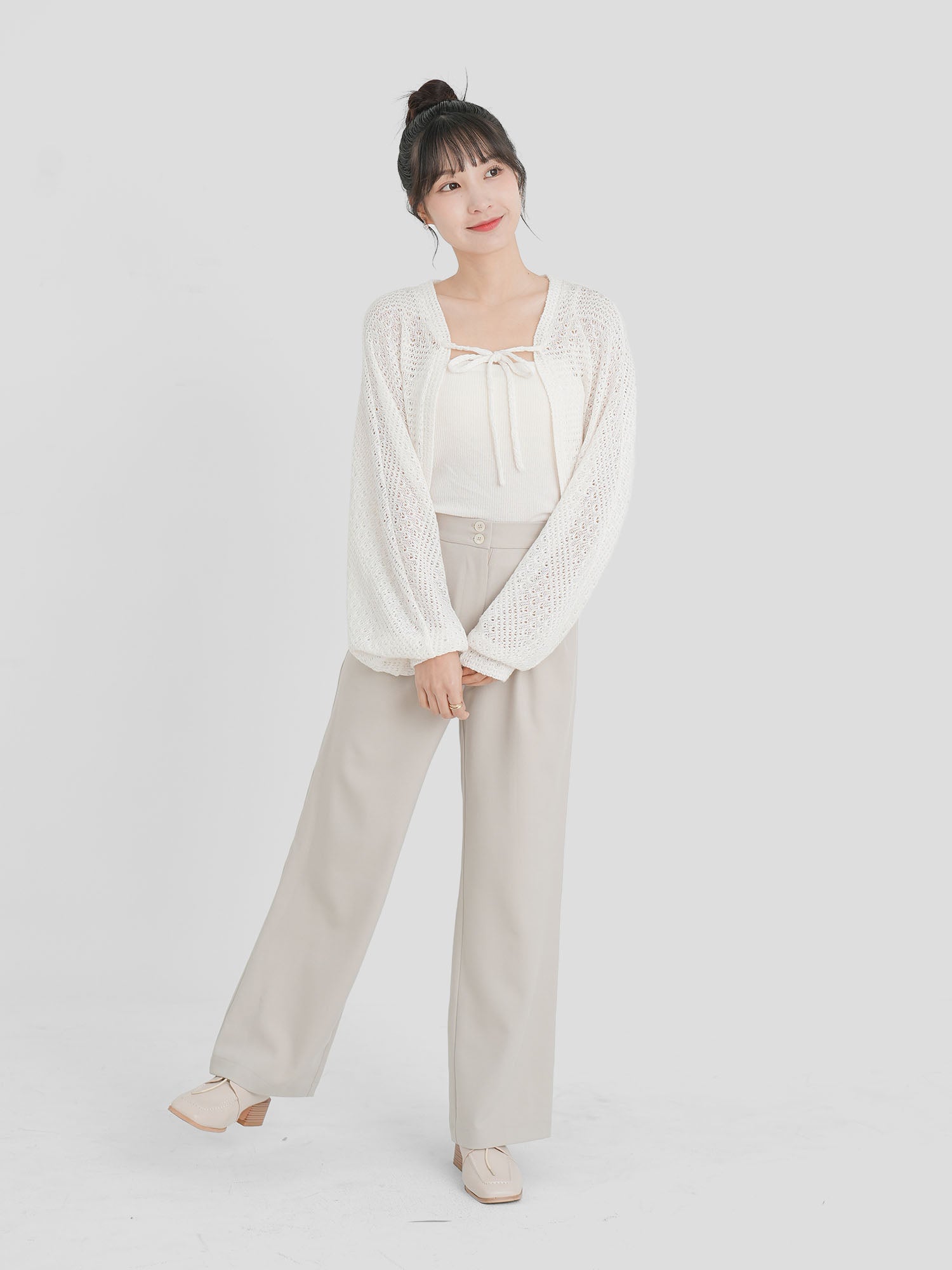 Dual Buttoned Pleat Pants (4 Colours)