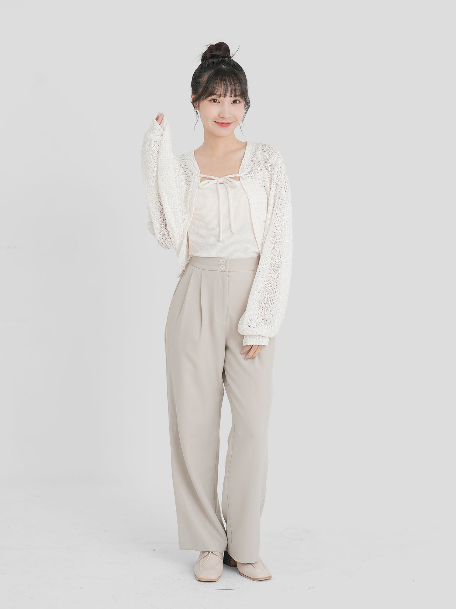 Dual Buttoned Pleat Pants (4 Colours)