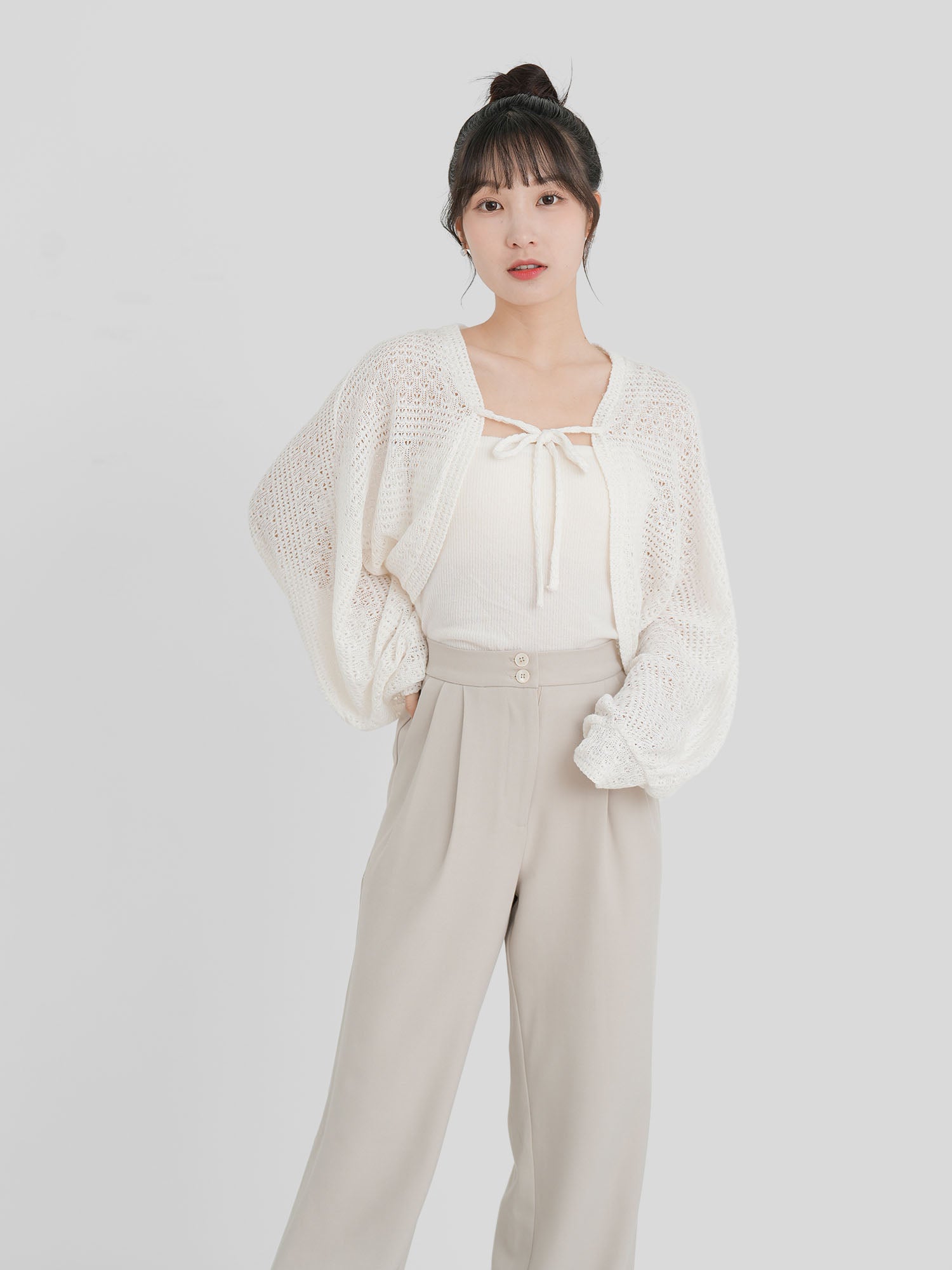 Dual Buttoned Pleat Pants (4 Colours)