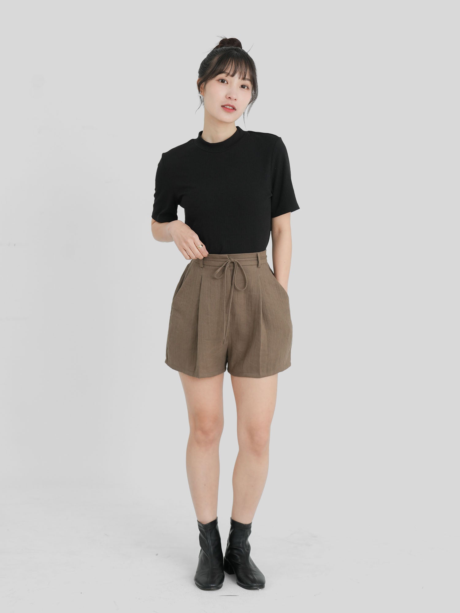 High Neck Short Sleeve Top
