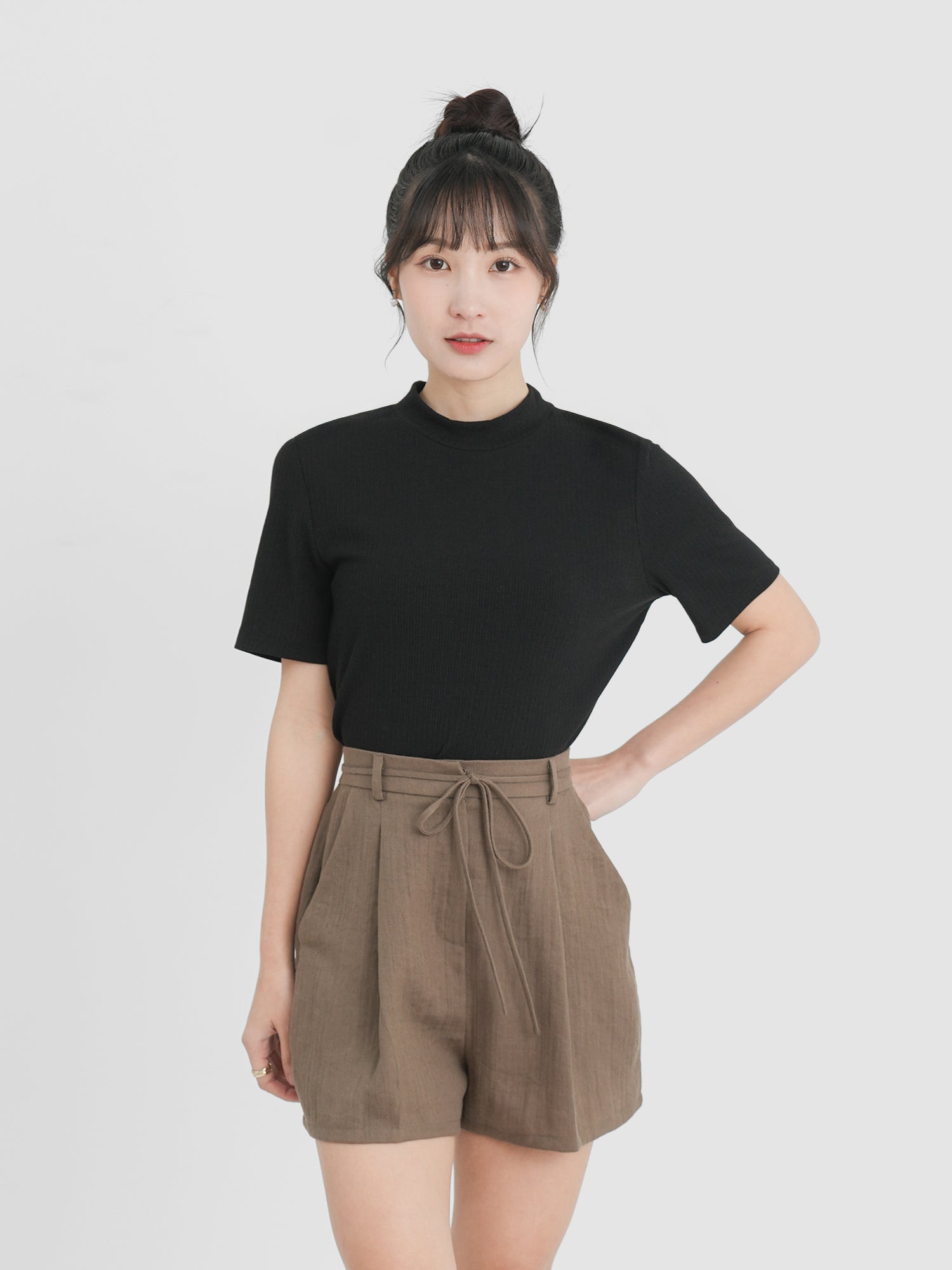 High Neck Short Sleeve Top