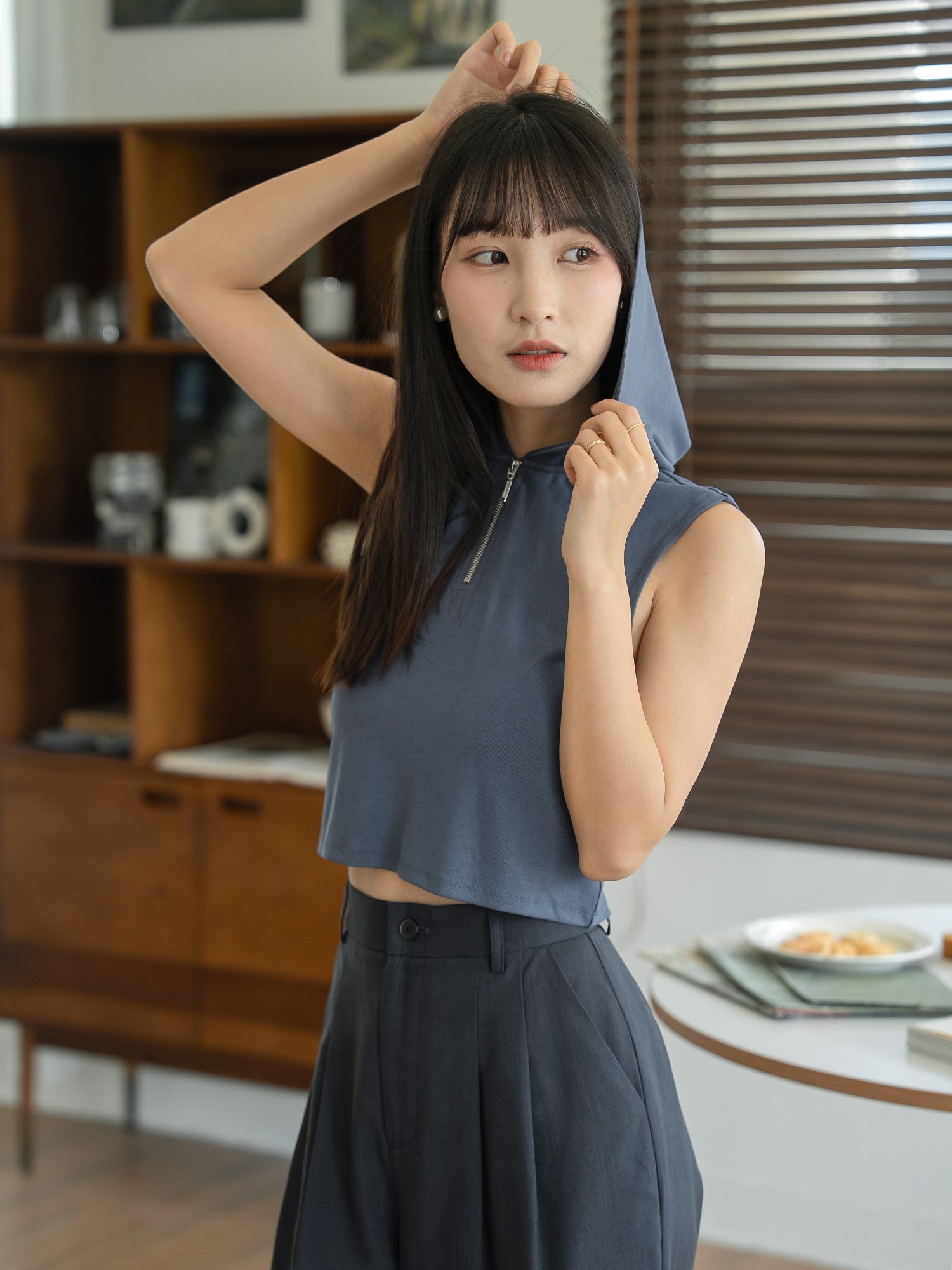 Hooded Sleeveless Top