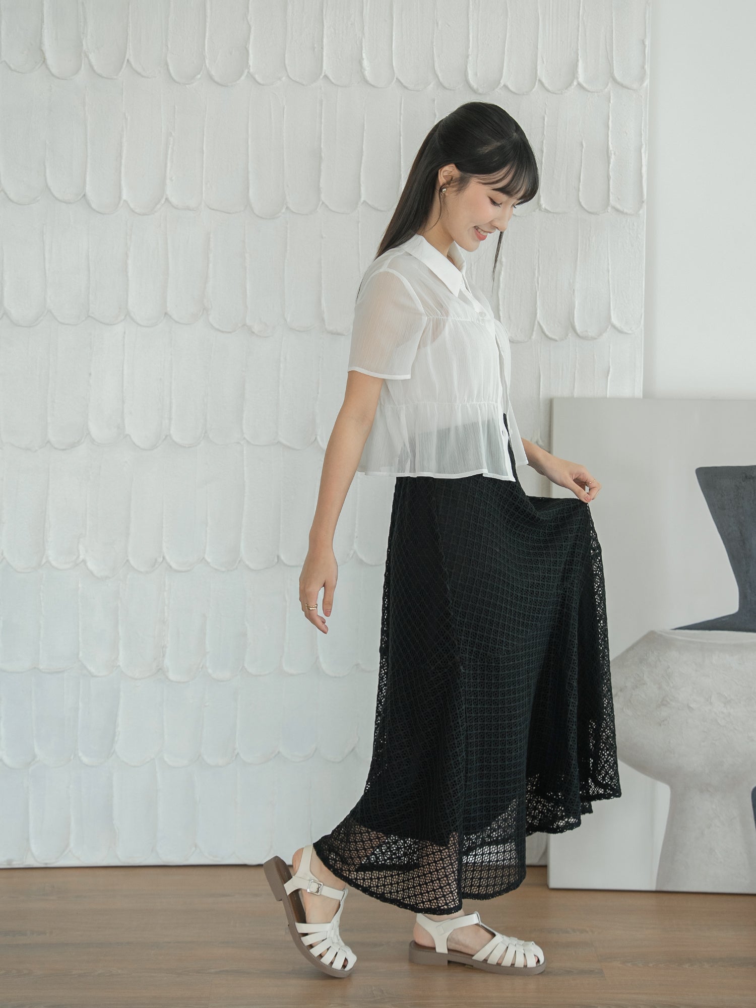 Mesh A-line Skirt