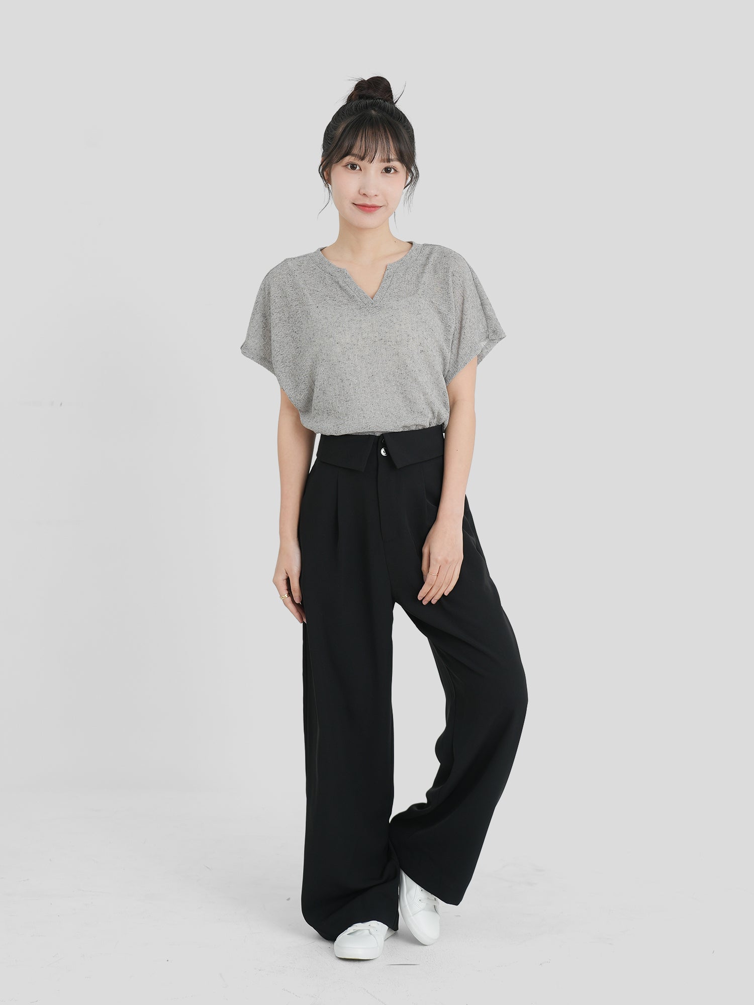 Semi Sheer V-Neck Top