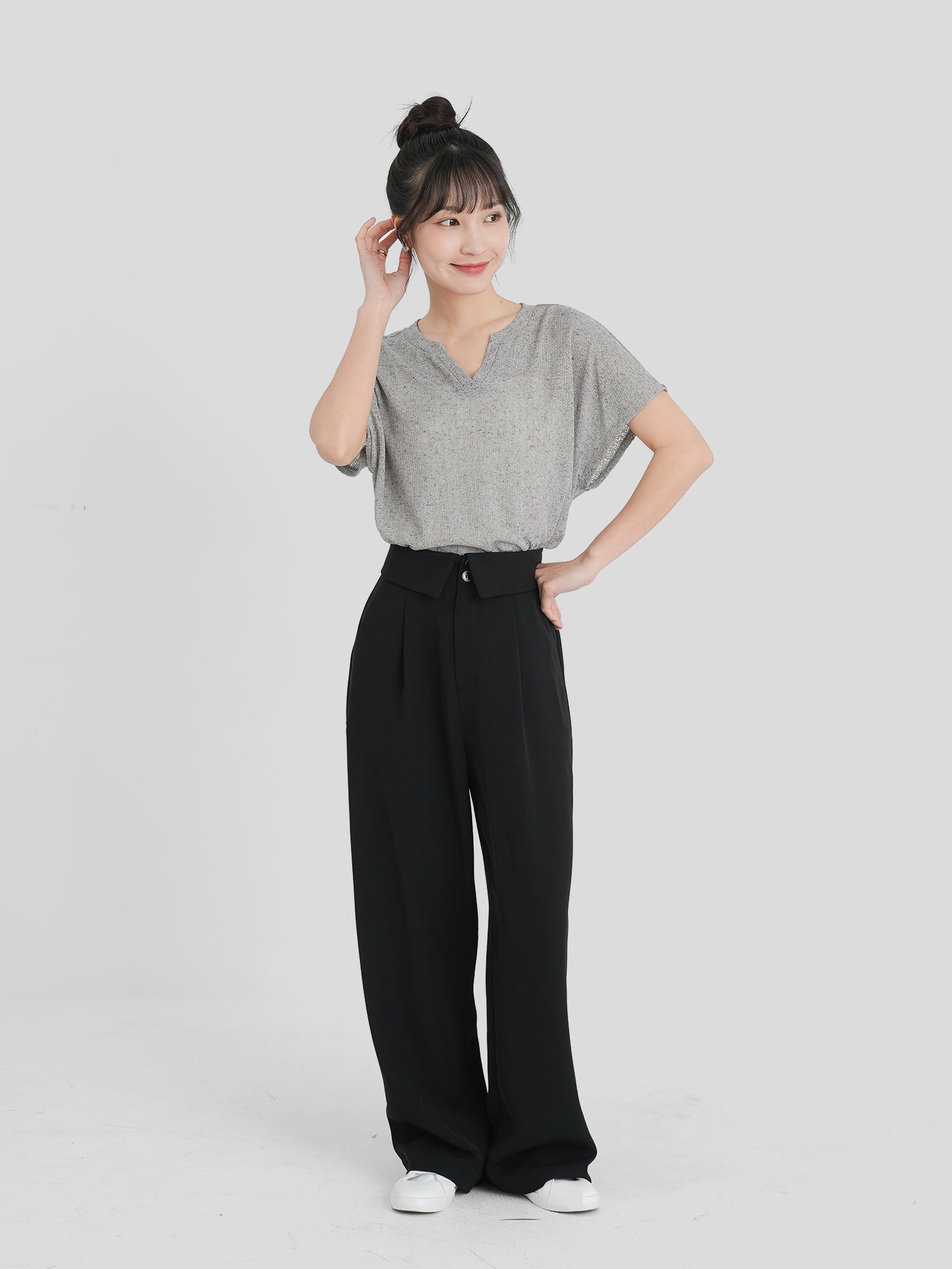 Semi Sheer V-Neck Top