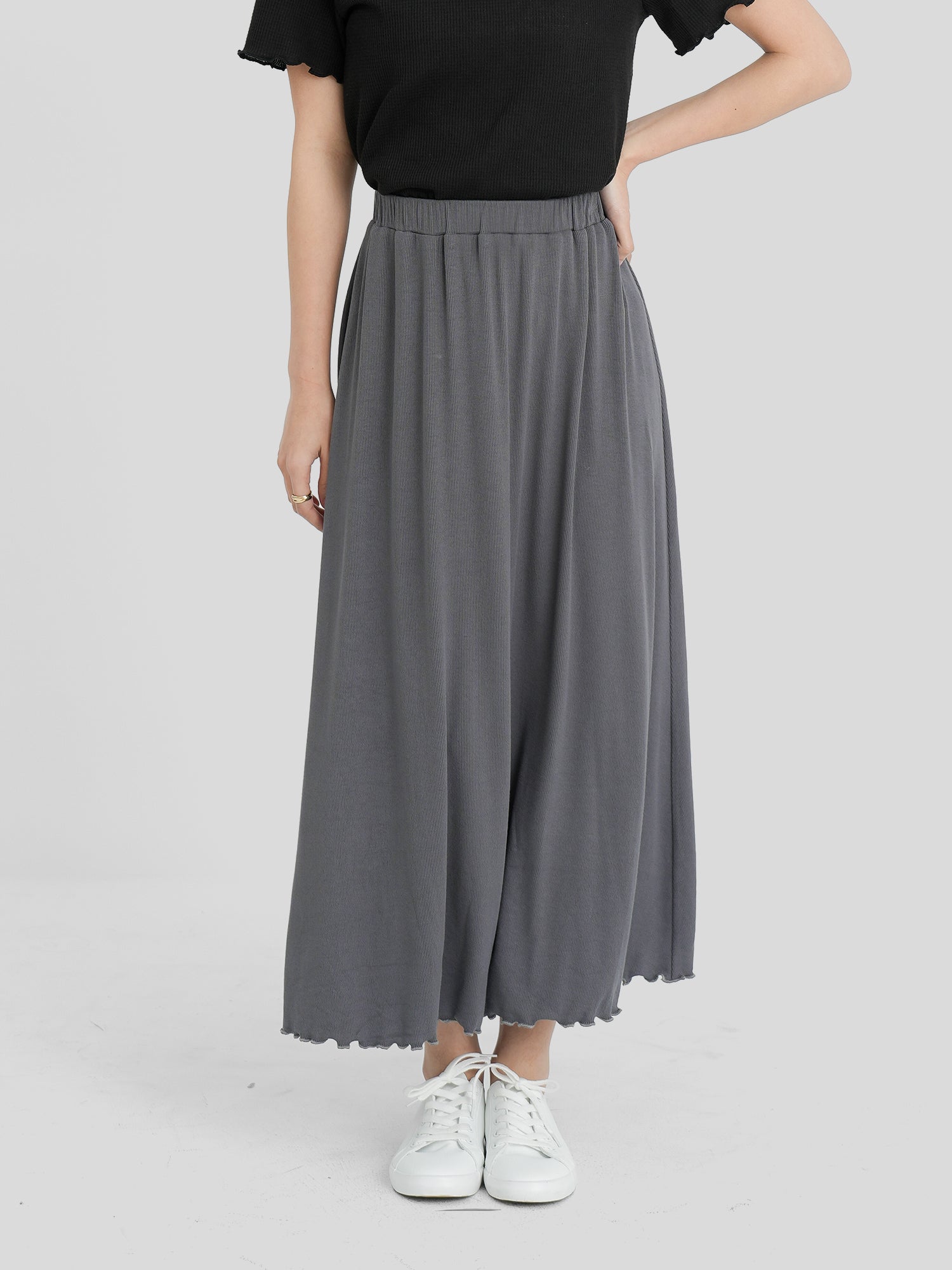 Lettuce Hem Knit Skirt