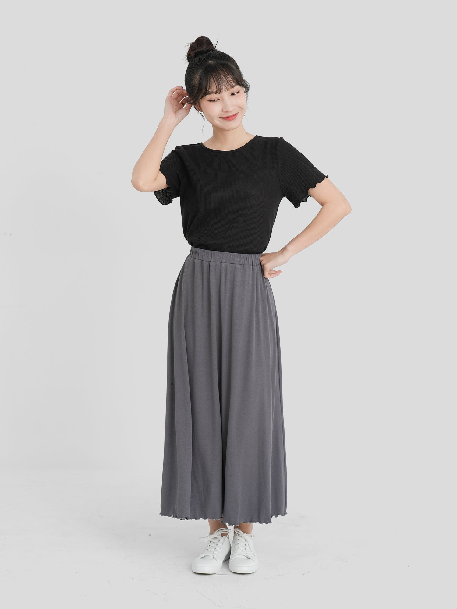 Lettuce Hem Knit Skirt