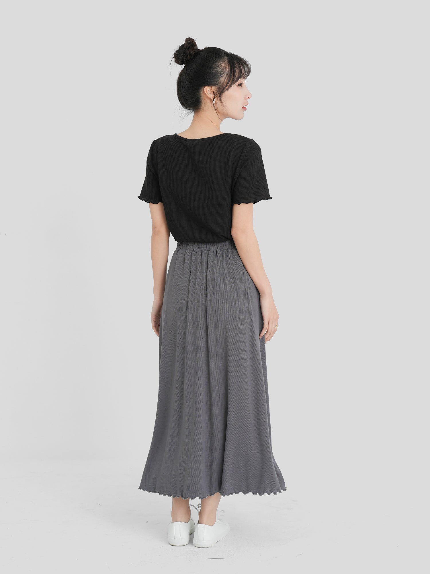 Lettuce Hem Knit Skirt
