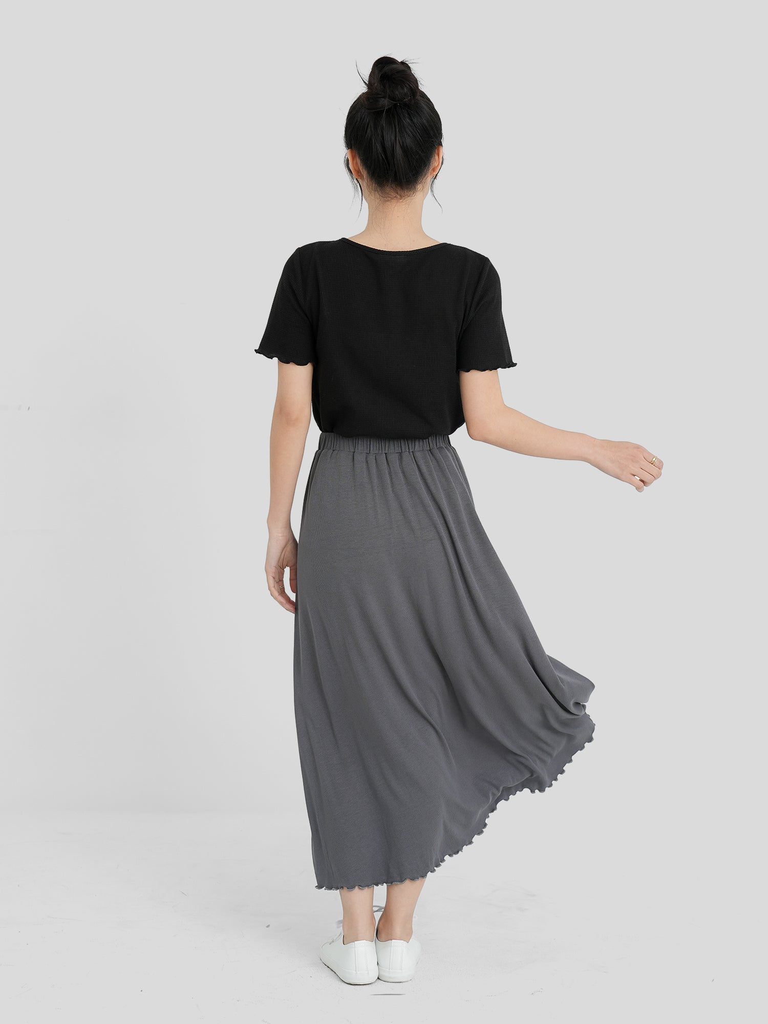 Lettuce Hem Knit Skirt