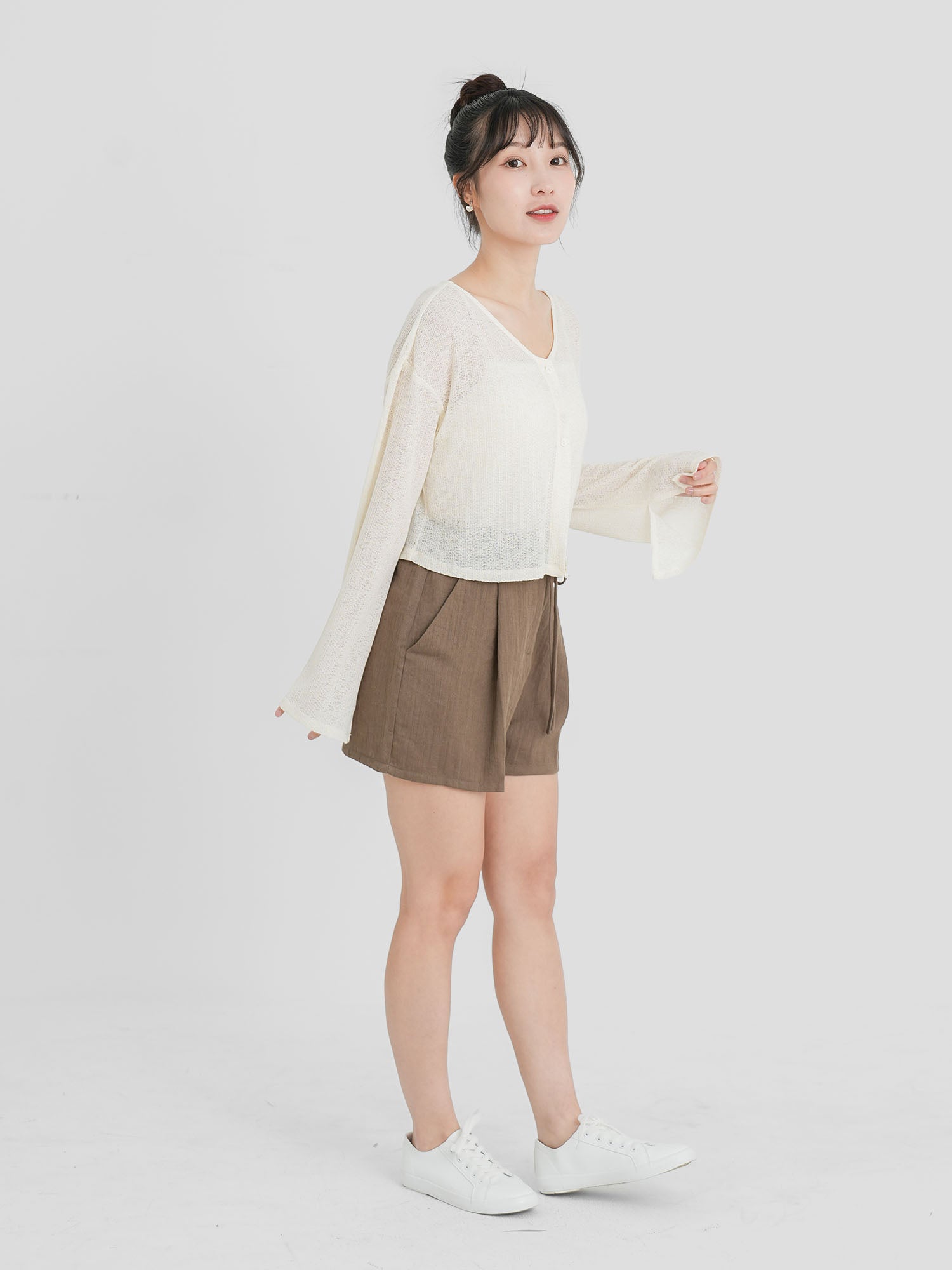 Semi Sheer Buttoned Top (3 Colours)