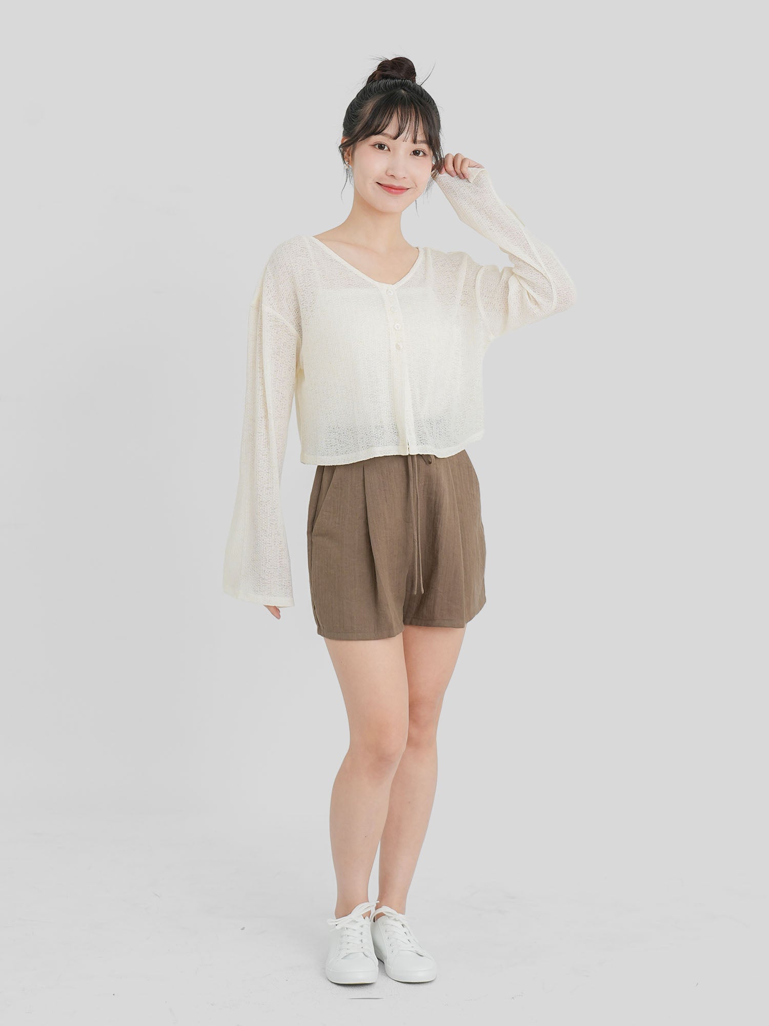 Semi Sheer Buttoned Top (3 Colours)