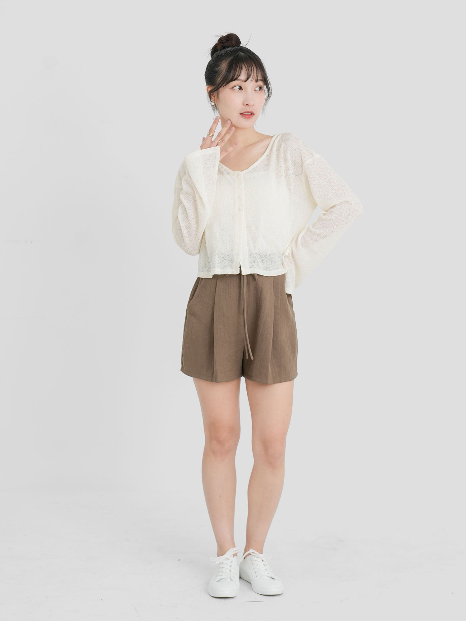 Semi Sheer Buttoned Top (3 Colours)