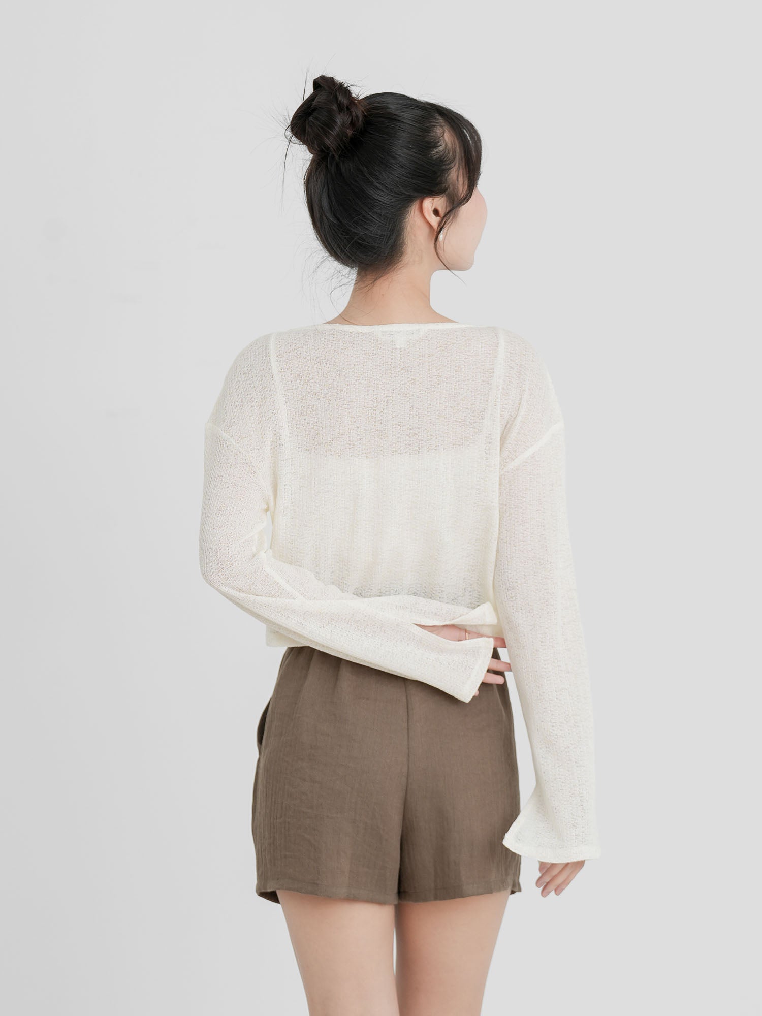 Semi Sheer Buttoned Top (3 Colours)