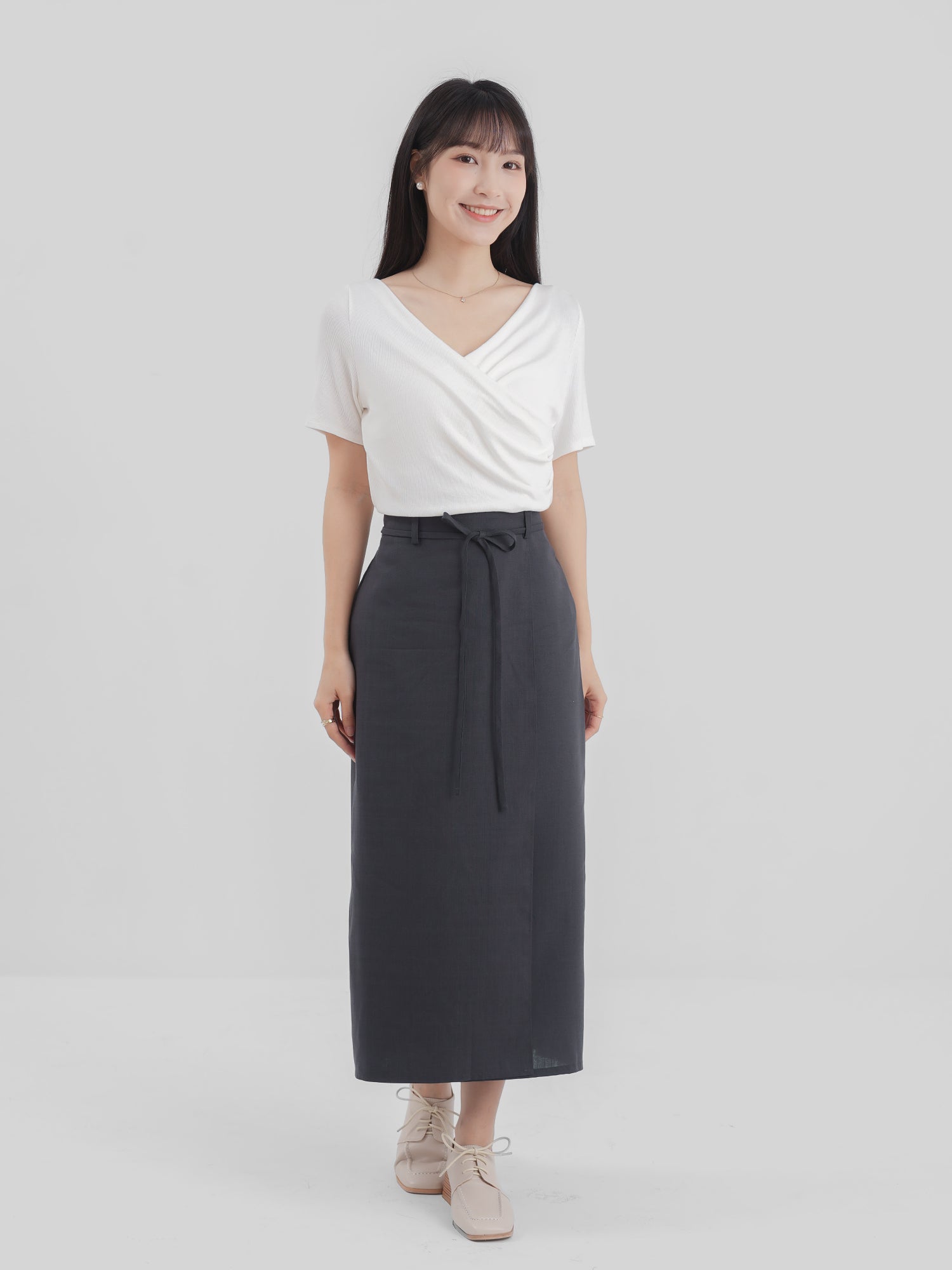 Back Slit Wrap Skirt