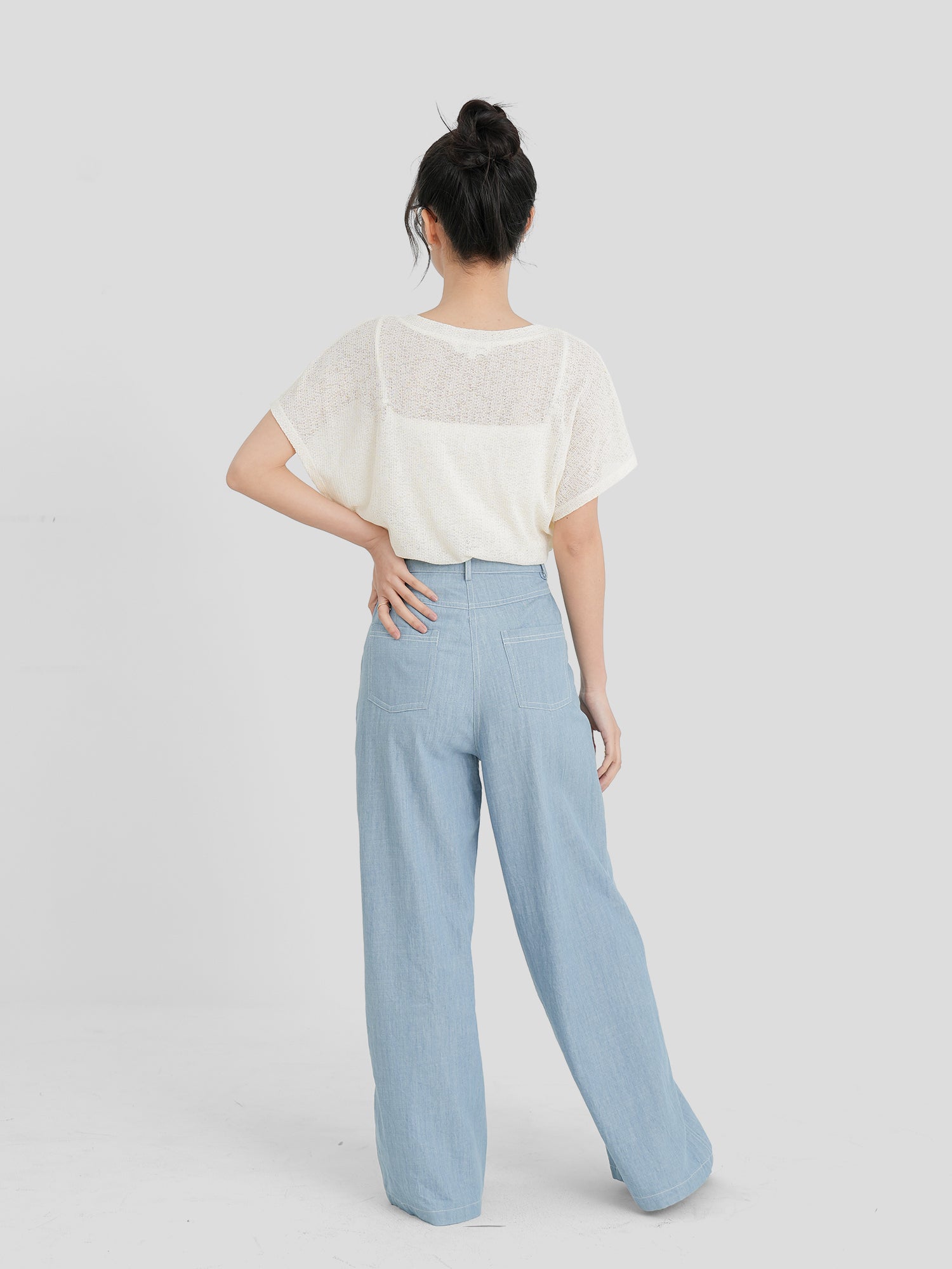 Semi Sheer V-Neck Top