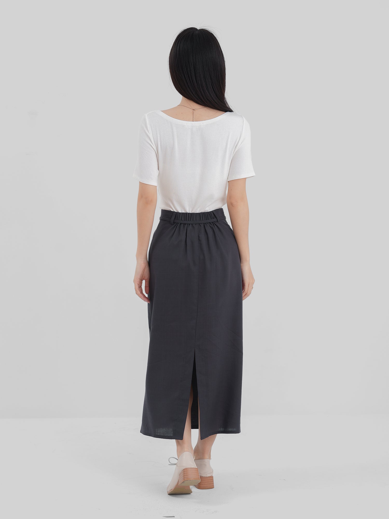 Back Slit Wrap Skirt