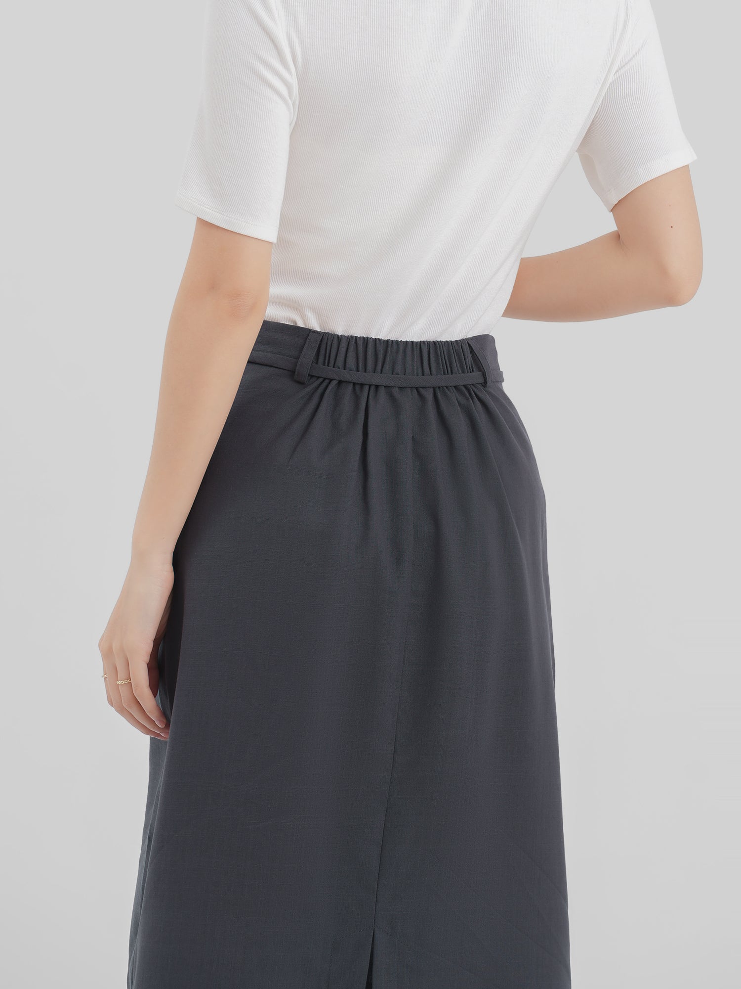 Back Slit Wrap Skirt