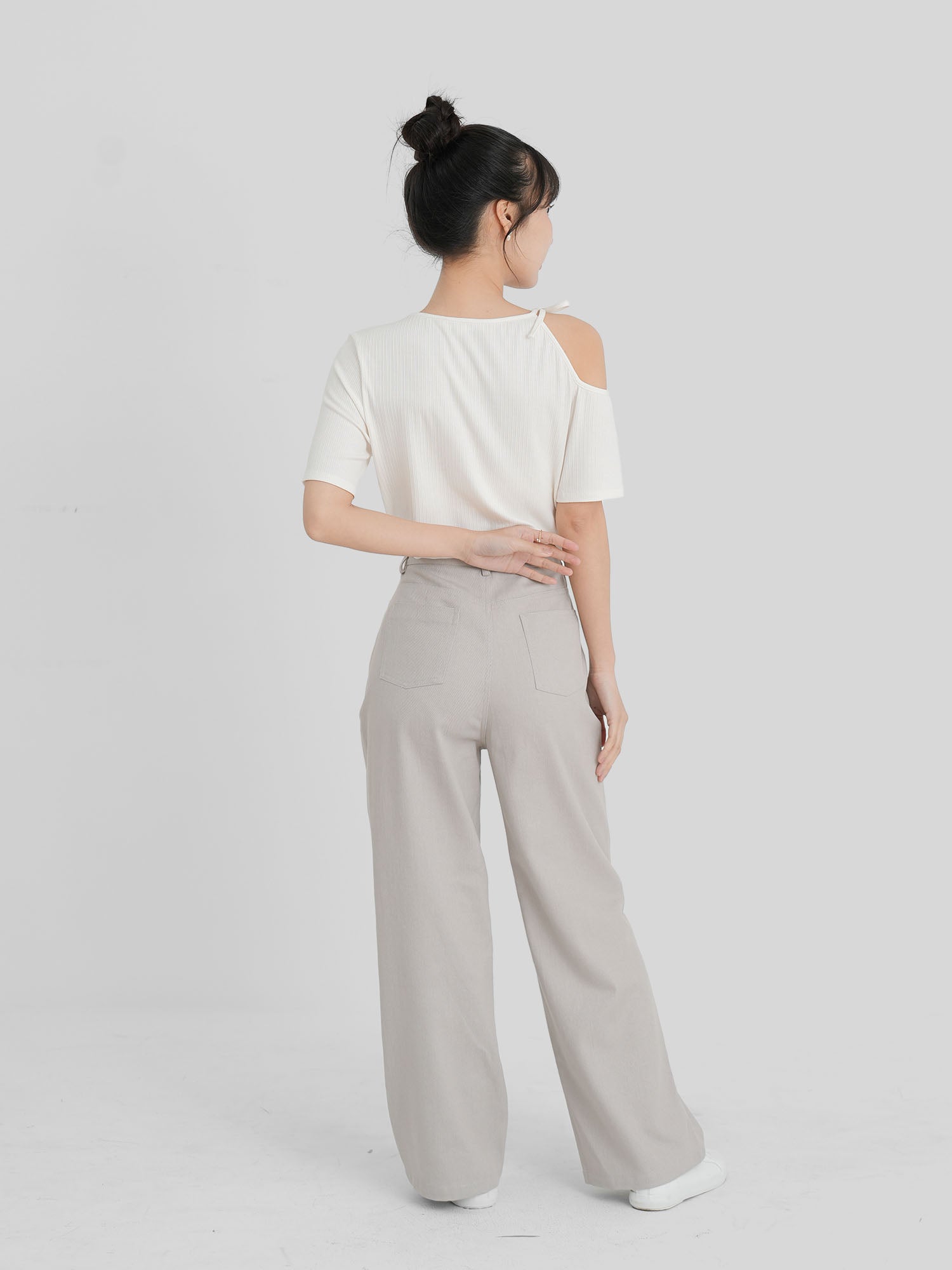 Cold Shoulder Tie Neck Top (3 Colours)