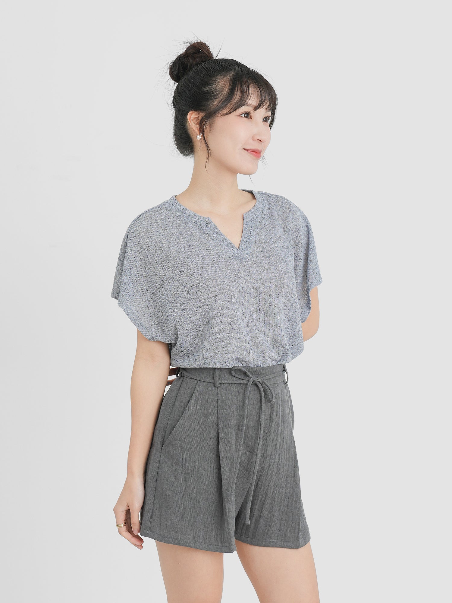 Semi Sheer V-Neck Top
